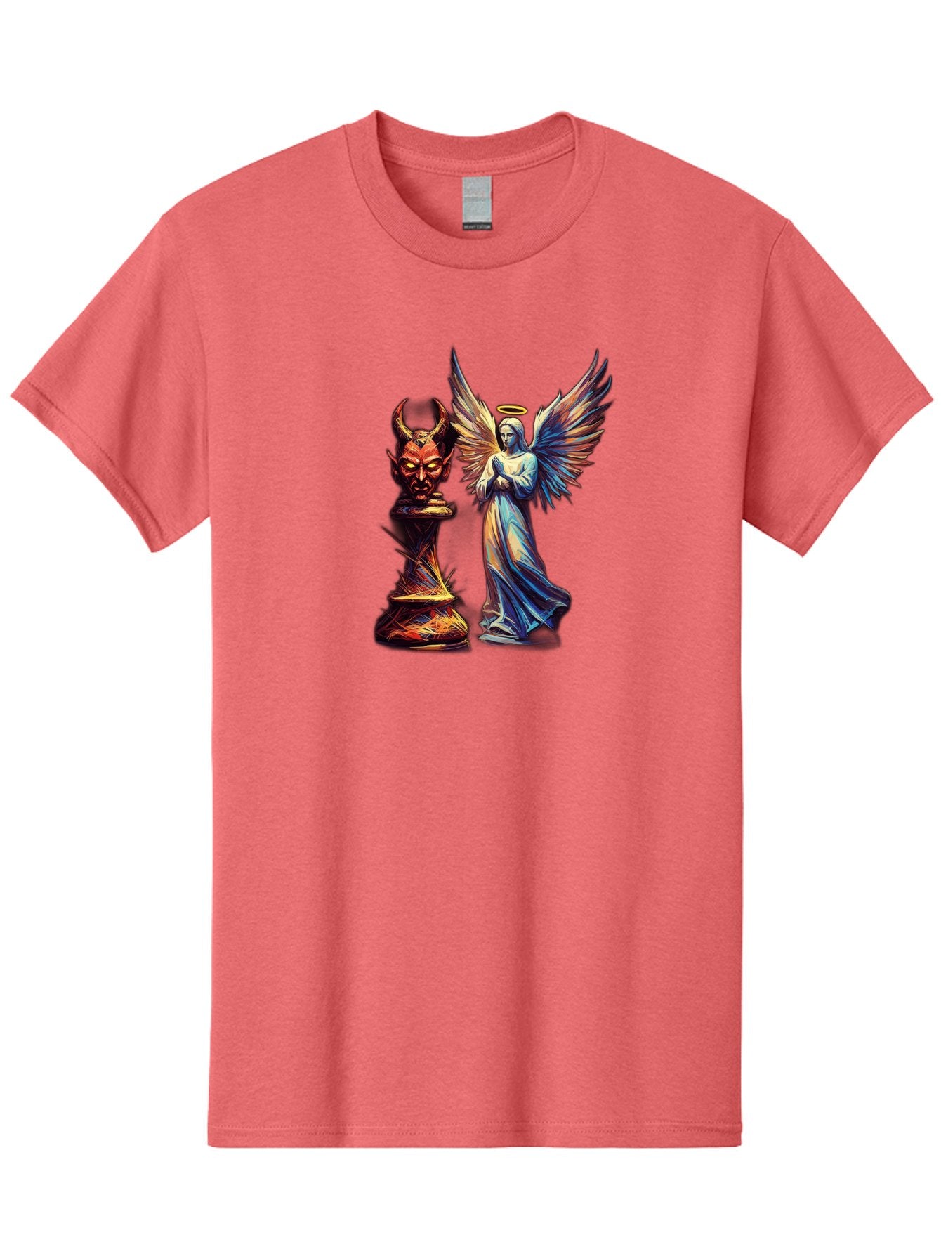 Angel-And-Devil-Chess-Pieces Men'S Graphic Tee, 100% Cotton, Comfortable Casual Summer Wear, Machine Washable, Vintage Camera, Old Camera, Antique Camera, Black Camera, Classic Photography, Photography Equipment, Nostalgic Device, Film Camera, Bah424