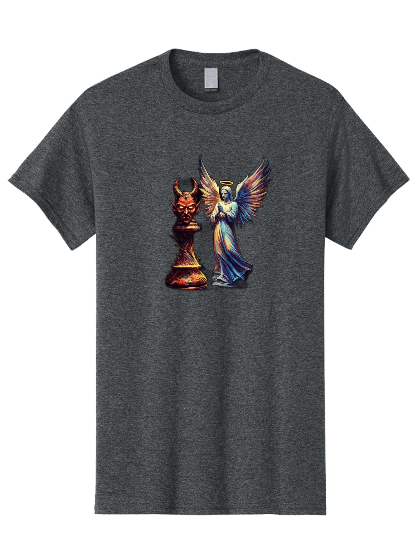 Angel-And-Devil-Chess-Pieces Men'S Graphic Tee, 100% Cotton, Comfortable Casual Summer Wear, Machine Washable, Vintage Camera, Old Camera, Antique Camera, Black Camera, Classic Photography, Photography Equipment, Nostalgic Device, Film Camera, Bah424 14