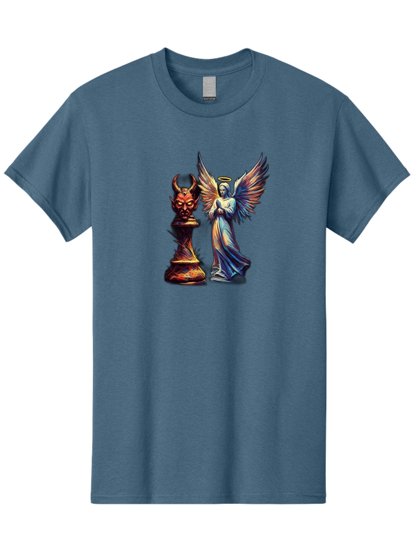 Angel-And-Devil-Chess-Pieces Men'S Graphic Tee, 100% Cotton, Comfortable Casual Summer Wear, Machine Washable, Vintage Camera, Old Camera, Antique Camera, Black Camera, Classic Photography, Photography Equipment, Nostalgic Device, Film Camera, Bah424 5