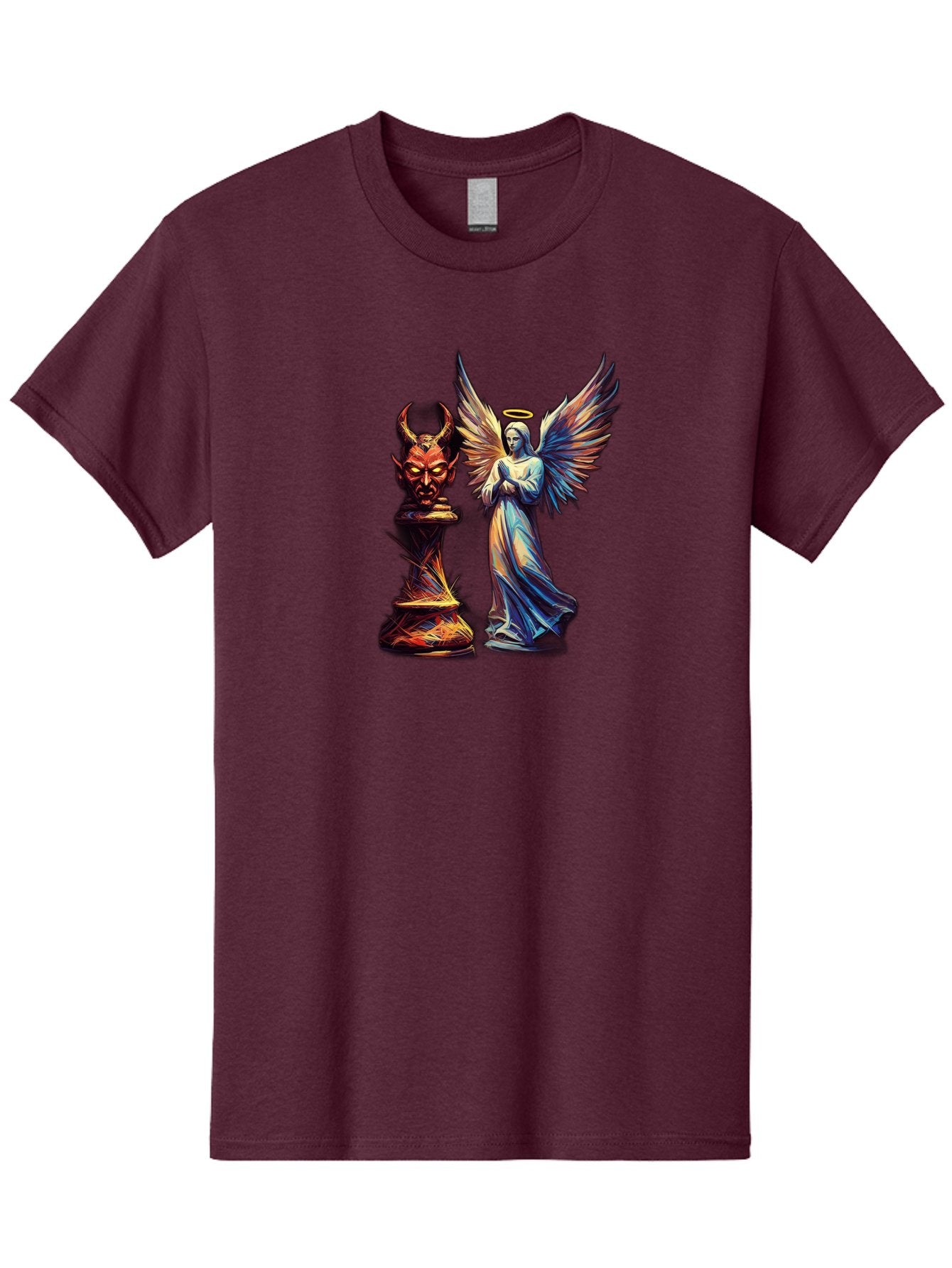 Angel-And-Devil-Chess-Pieces Men'S Graphic Tee, 100% Cotton, Comfortable Casual Summer Wear, Machine Washable, Vintage Camera, Old Camera, Antique Camera, Black Camera, Classic Photography, Photography Equipment, Nostalgic Device, Film Camera, Bah424 11