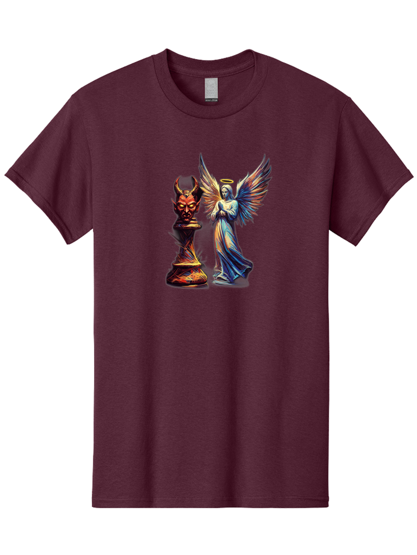 Angel-And-Devil-Chess-Pieces Men'S Graphic Tee, 100% Cotton, Comfortable Casual Summer Wear, Machine Washable, Vintage Camera, Old Camera, Antique Camera, Black Camera, Classic Photography, Photography Equipment, Nostalgic Device, Film Camera, Bah424 4
