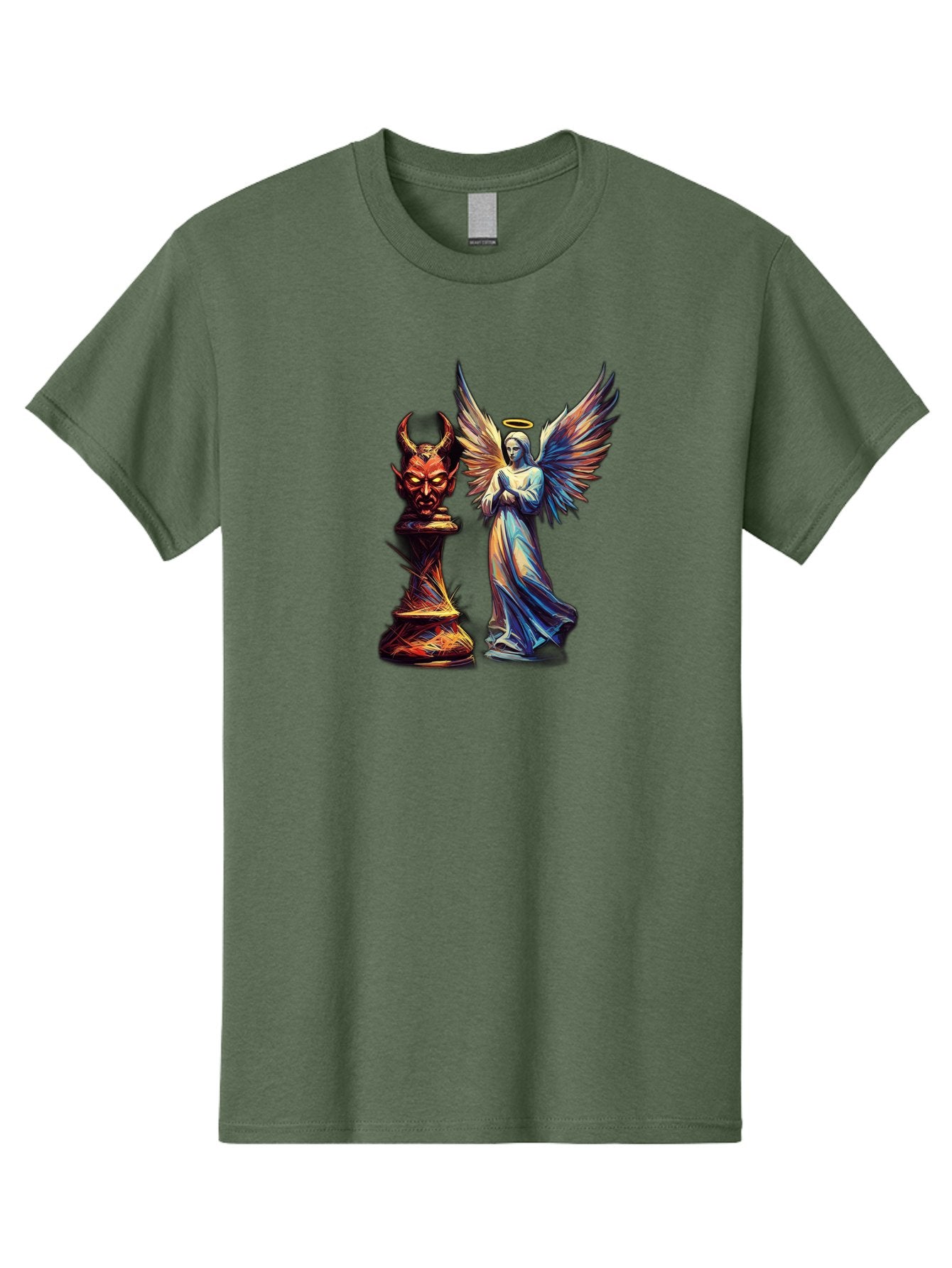 Angel-And-Devil-Chess-Pieces Men'S Graphic Tee, 100% Cotton, Comfortable Casual Summer Wear, Machine Washable, Vintage Camera, Old Camera, Antique Camera, Black Camera, Classic Photography, Photography Equipment, Nostalgic Device, Film Camera, Bah424