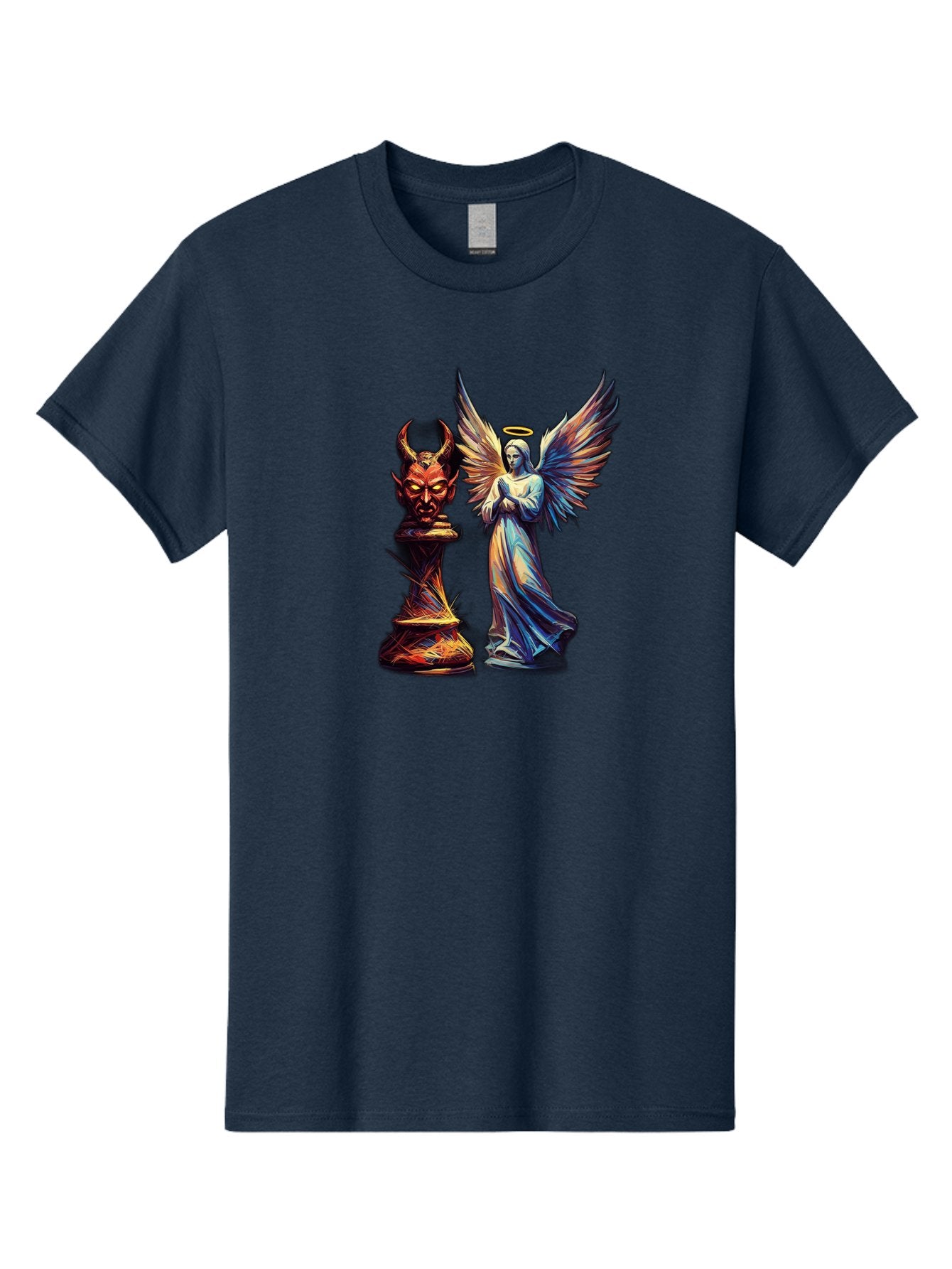 Angel-And-Devil-Chess-Pieces Men'S Graphic Tee, 100% Cotton, Comfortable Casual Summer Wear, Machine Washable, Vintage Camera, Old Camera, Antique Camera, Black Camera, Classic Photography, Photography Equipment, Nostalgic Device, Film Camera, Bah424 12