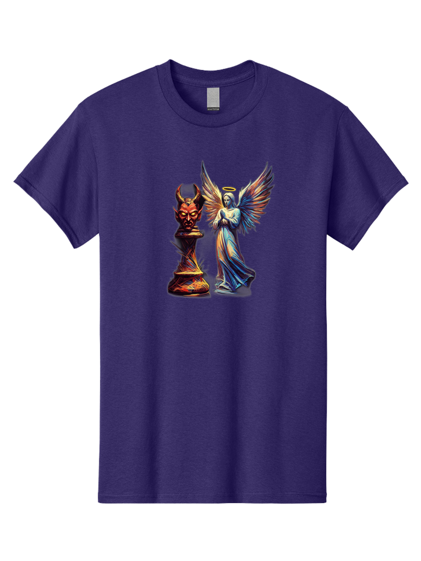 Angel-And-Devil-Chess-Pieces Men'S Graphic Tee, 100% Cotton, Comfortable Casual Summer Wear, Machine Washable, Vintage Camera, Old Camera, Antique Camera, Black Camera, Classic Photography, Photography Equipment, Nostalgic Device, Film Camera, Bah424 9