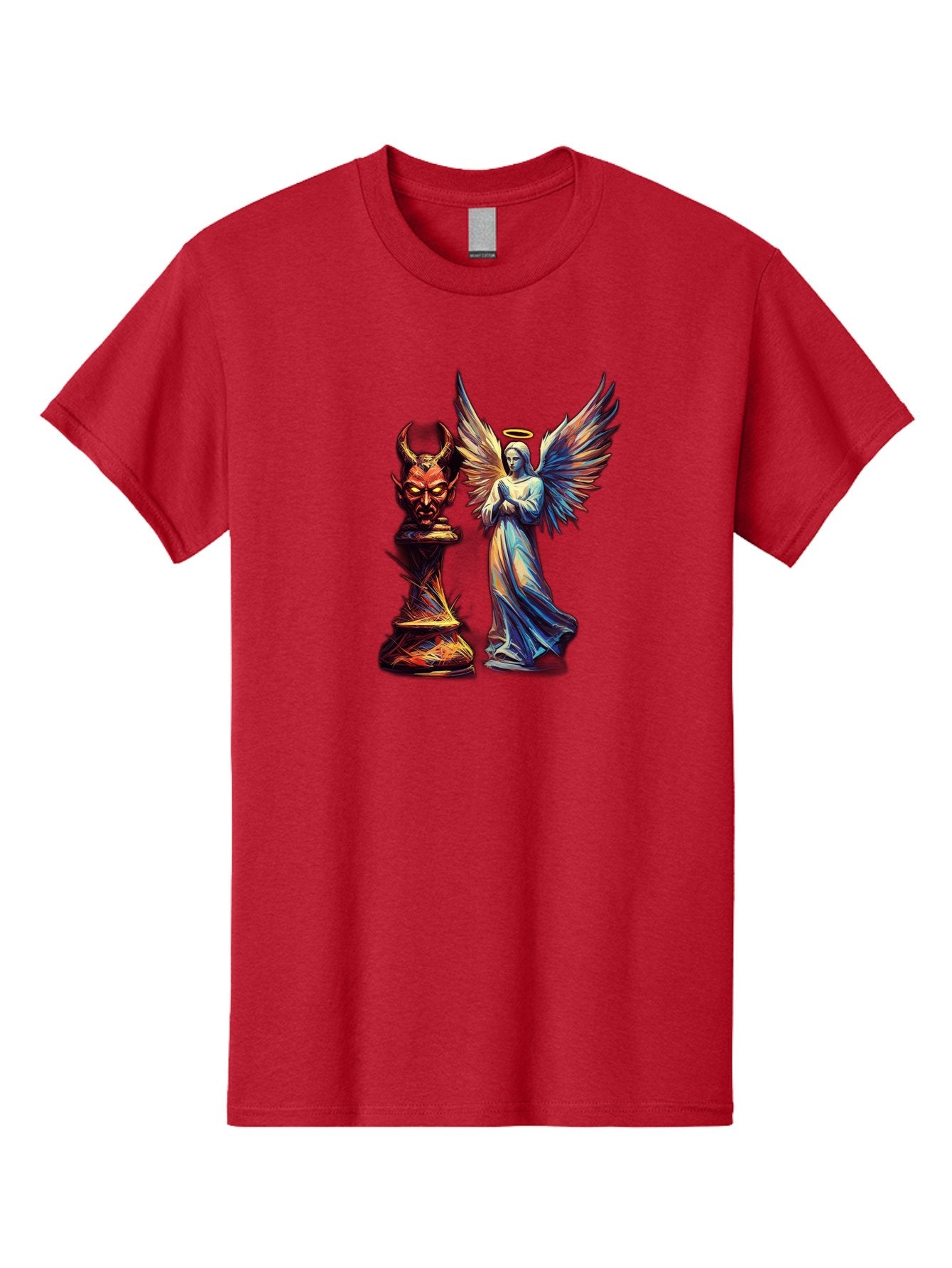 Angel-And-Devil-Chess-Pieces Men'S Graphic Tee, 100% Cotton, Comfortable Casual Summer Wear, Machine Washable, Vintage Camera, Old Camera, Antique Camera, Black Camera, Classic Photography, Photography Equipment, Nostalgic Device, Film Camera, Bah424 13