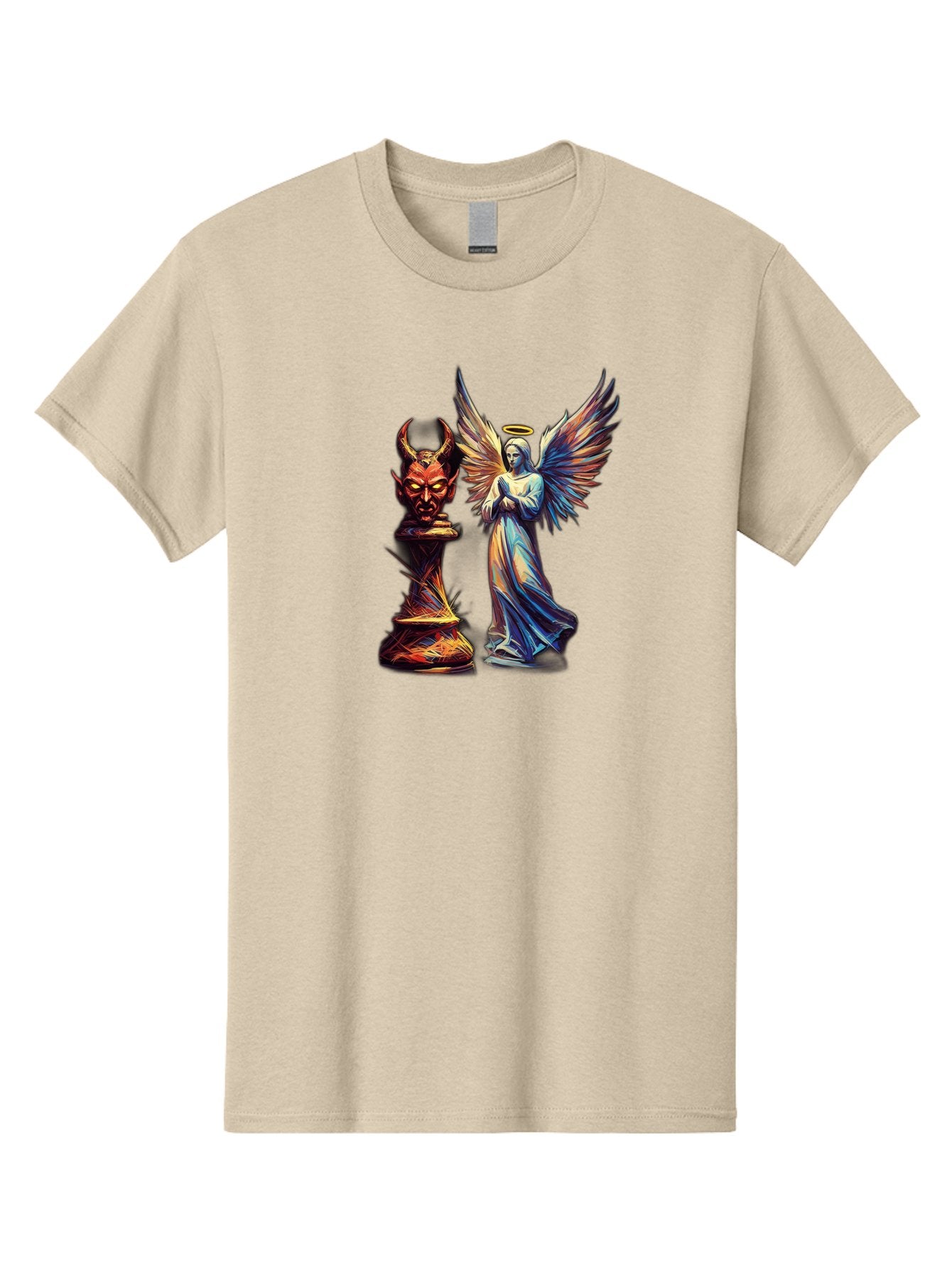 Angel-And-Devil-Chess-Pieces Men'S Graphic Tee, 100% Cotton, Comfortable Casual Summer Wear, Machine Washable, Vintage Camera, Old Camera, Antique Camera, Black Camera, Classic Photography, Photography Equipment, Nostalgic Device, Film Camera, Bah424 8