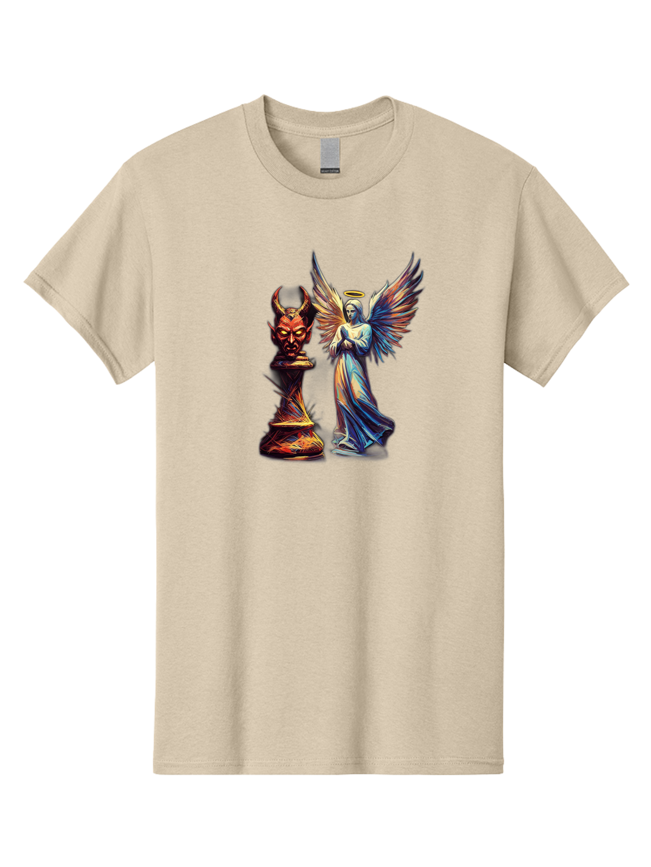 Angel-And-Devil-Chess-Pieces Men'S Graphic Tee, 100% Cotton, Comfortable Casual Summer Wear, Machine Washable, Vintage Camera, Old Camera, Antique Camera, Black Camera, Classic Photography, Photography Equipment, Nostalgic Device, Film Camera, Bah424 6