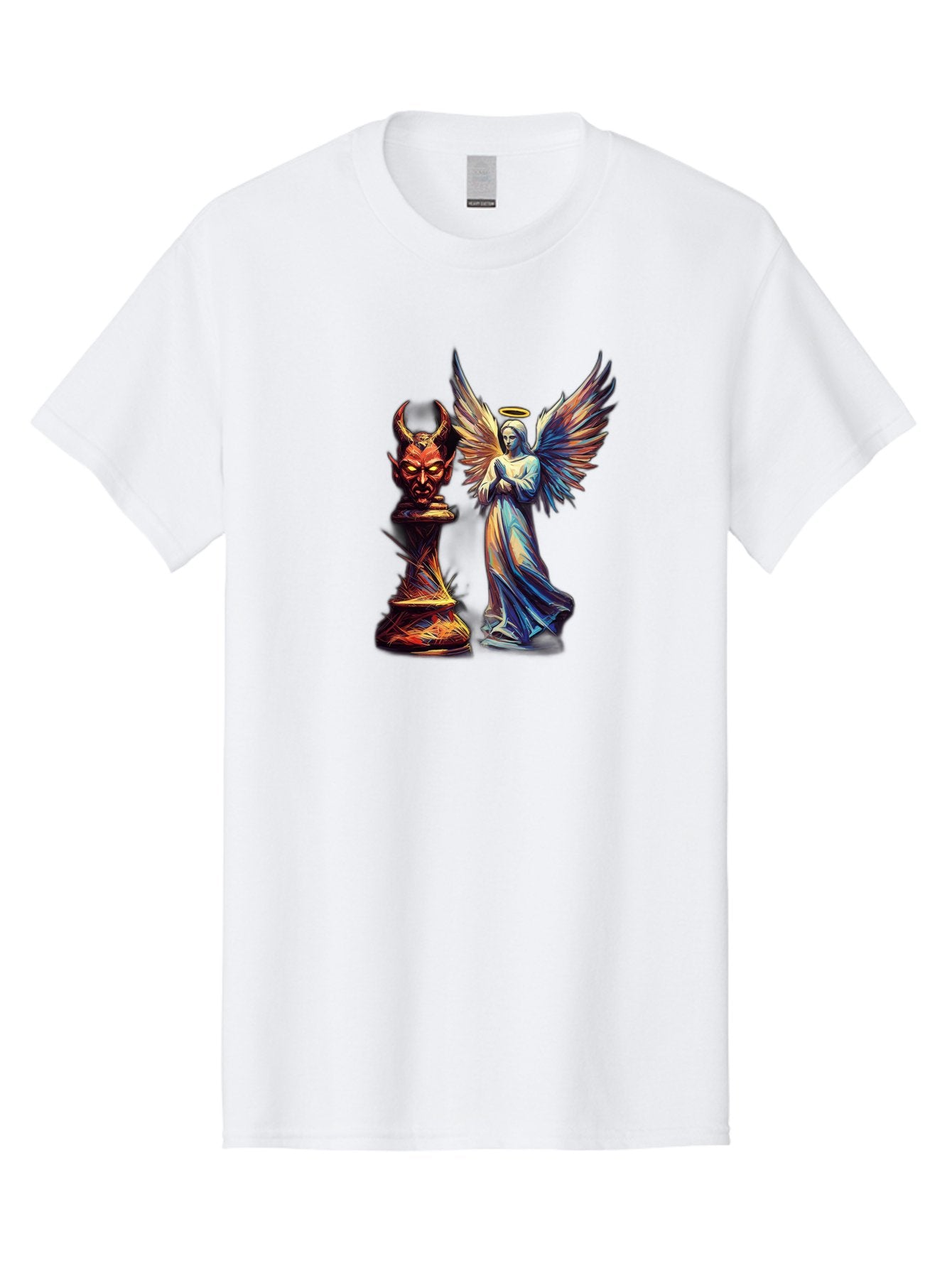 Angel-And-Devil-Chess-Pieces Men'S Graphic Tee, 100% Cotton, Comfortable Casual Summer Wear, Machine Washable, Vintage Camera, Old Camera, Antique Camera, Black Camera, Classic Photography, Photography Equipment, Nostalgic Device, Film Camera, Bah424 10