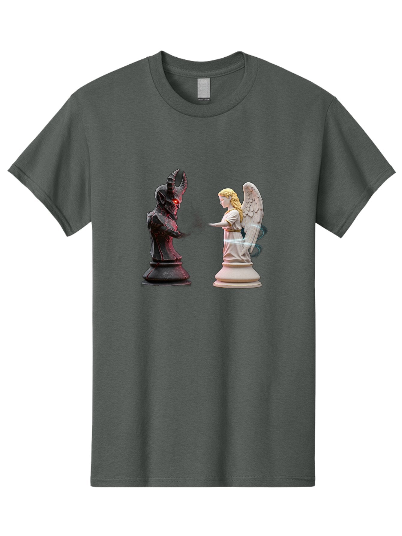 Angel-Vs-Demon-Chess Men'S Graphic Tee, 100% Cotton, Comfortable Casual Summer Wear, Machine Washable, Vintage Camera, Old Camera, Antique Camera, Black Camera, Classic Photography, Photography Equipment, Nostalgic Device, Film Camera, Bah425 6