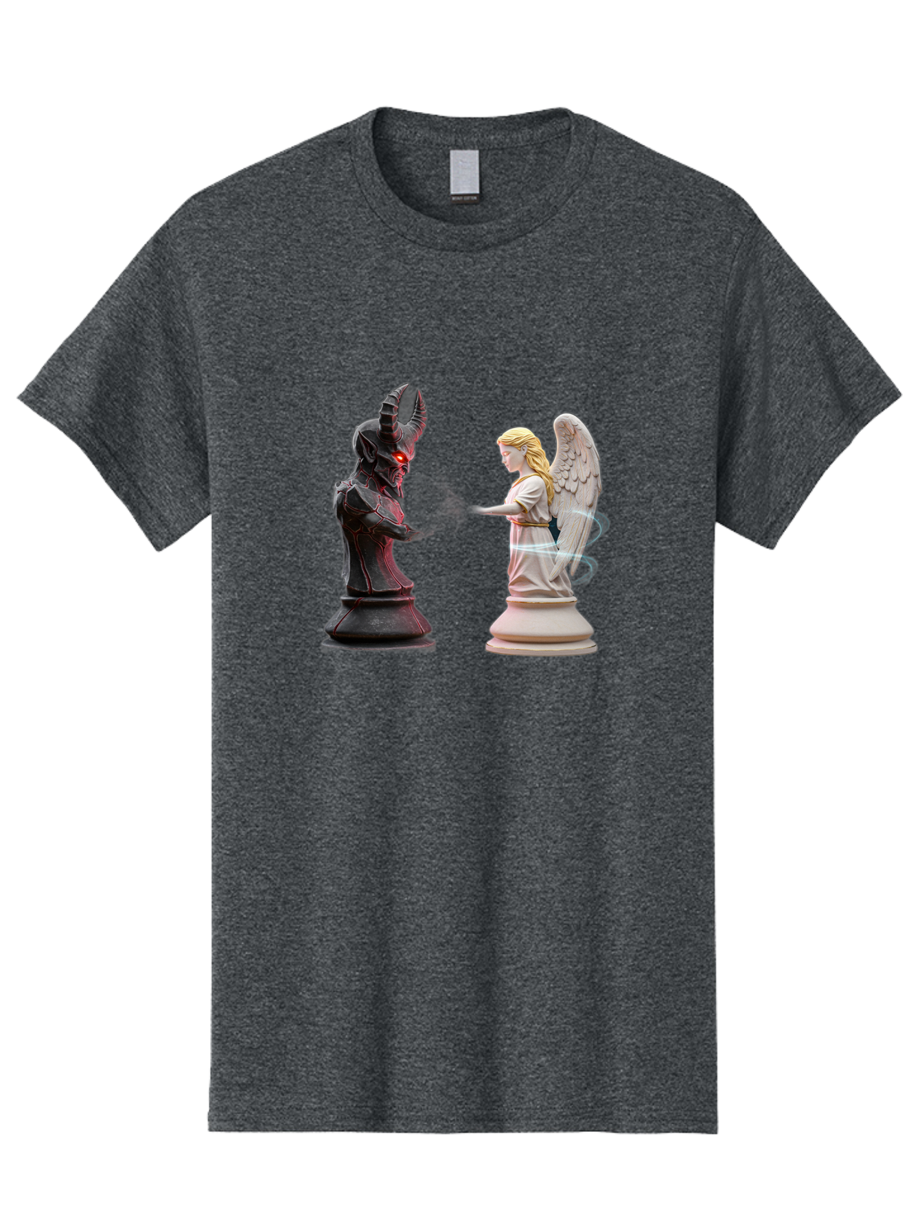 Angel-Vs-Demon-Chess Men'S Graphic Tee, 100% Cotton, Comfortable Casual Summer Wear, Machine Washable, Vintage Camera, Old Camera, Antique Camera, Black Camera, Classic Photography, Photography Equipment, Nostalgic Device, Film Camera, Bah425 15