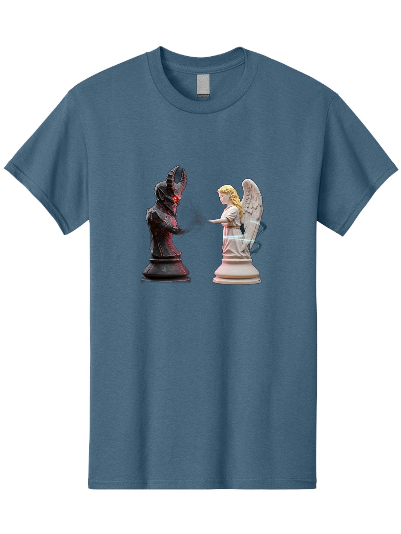 Angel-Vs-Demon-Chess Men'S Graphic Tee, 100% Cotton, Comfortable Casual Summer Wear, Machine Washable, Vintage Camera, Old Camera, Antique Camera, Black Camera, Classic Photography, Photography Equipment, Nostalgic Device, Film Camera, Bah425 12