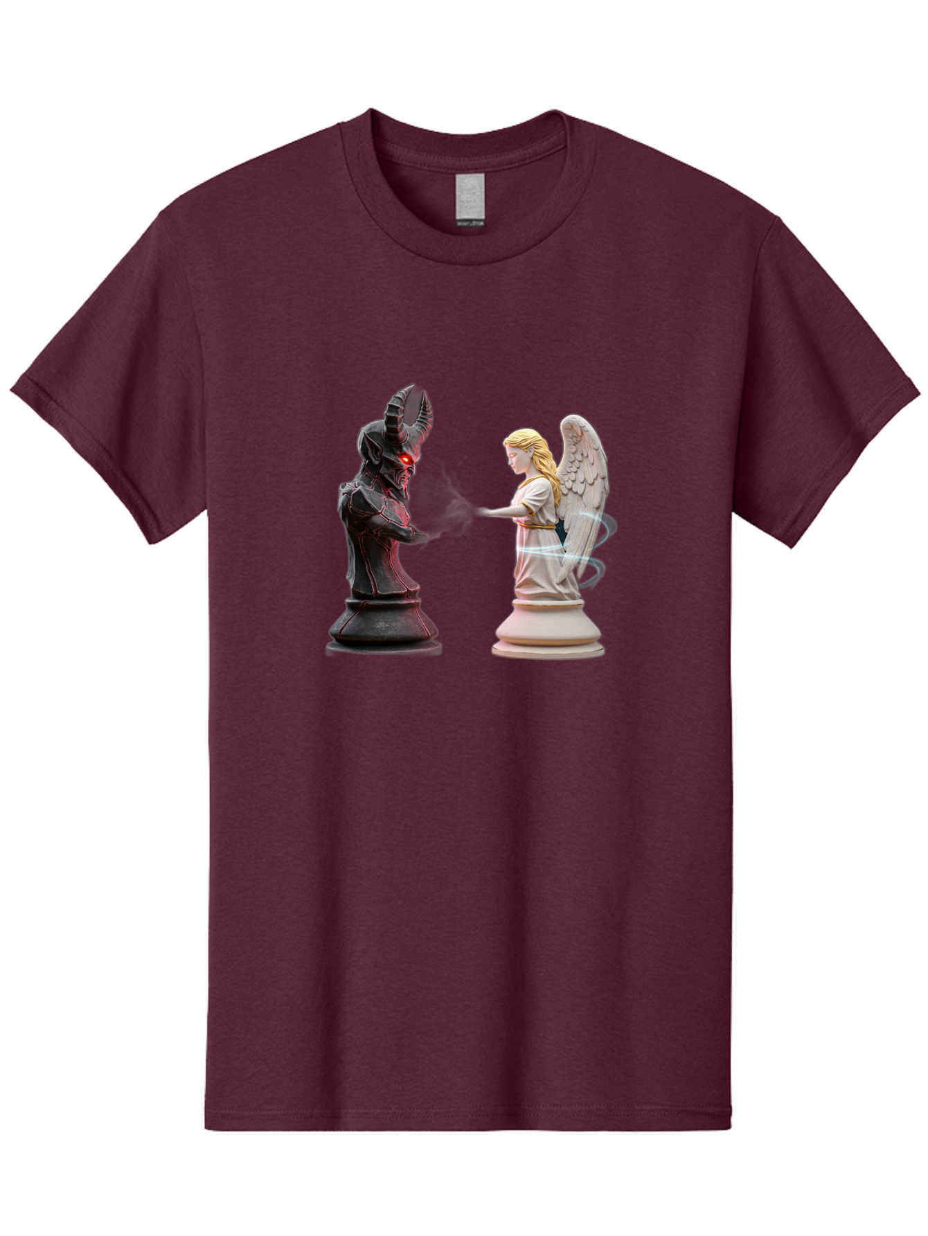 Angel-Vs-Demon-Chess Men'S Graphic Tee, 100% Cotton, Comfortable Casual Summer Wear, Machine Washable, Vintage Camera, Old Camera, Antique Camera, Black Camera, Classic Photography, Photography Equipment, Nostalgic Device, Film Camera, Bah425 5