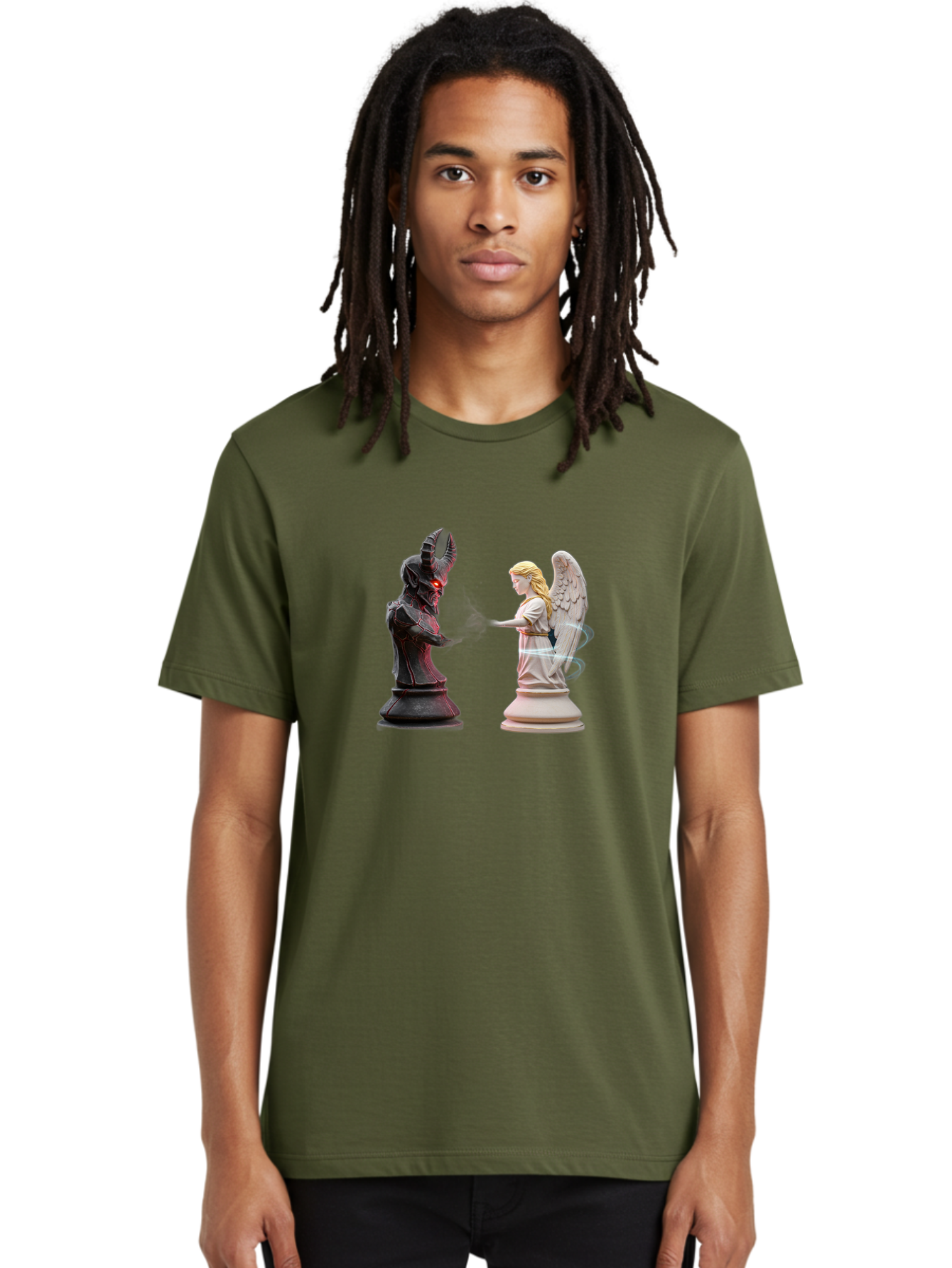 Angel-Vs-Demon-Chess Men'S Graphic Tee, 100% Cotton, Comfortable Casual Summer Wear, Machine Washable, Vintage Camera, Old Camera, Antique Camera, Black Camera, Classic Photography, Photography Equipment, Nostalgic Device, Film Camera, Bah425 29
