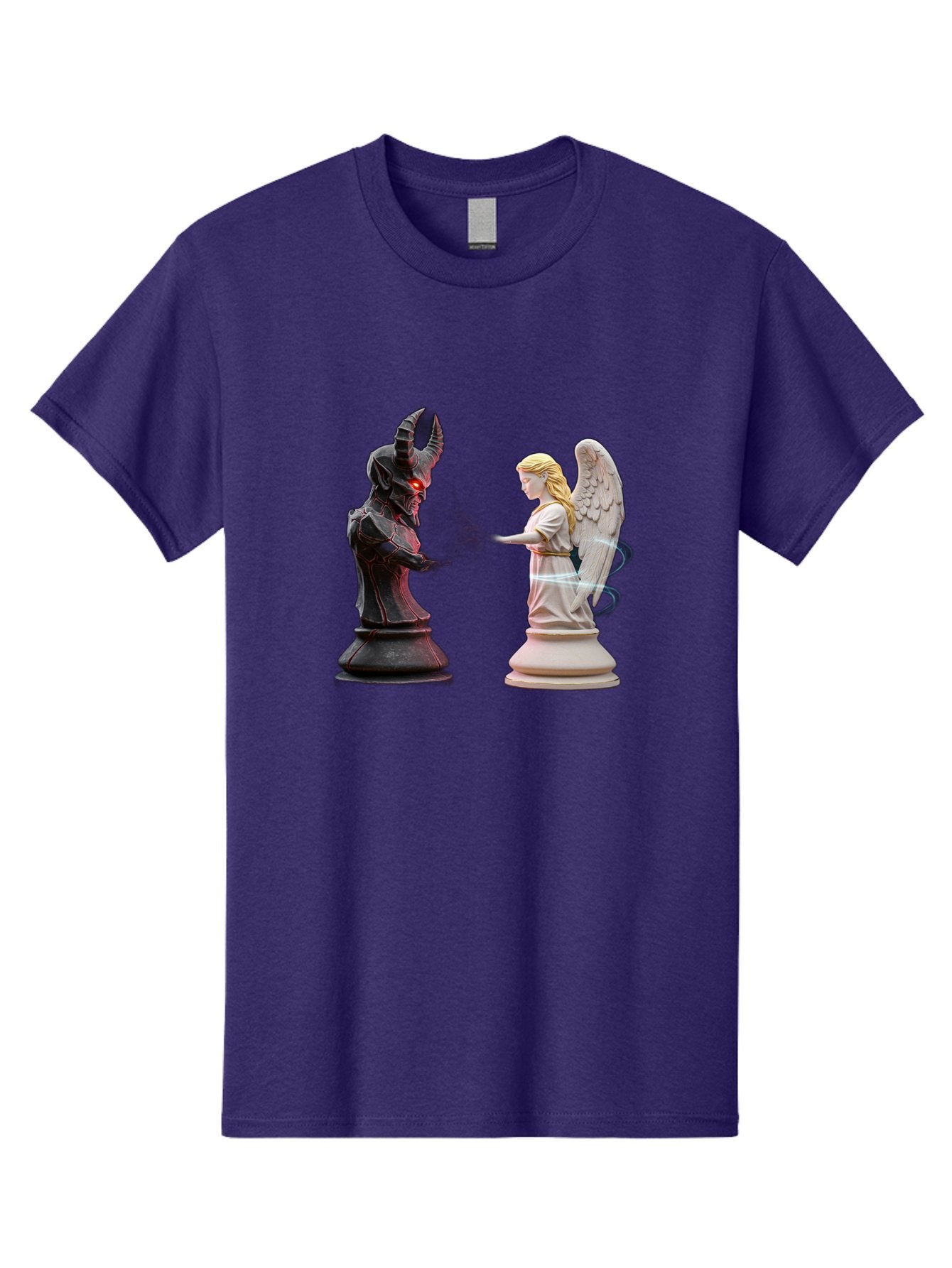 Angel-Vs-Demon-Chess Men'S Graphic Tee, 100% Cotton, Comfortable Casual Summer Wear, Machine Washable, Vintage Camera, Old Camera, Antique Camera, Black Camera, Classic Photography, Photography Equipment, Nostalgic Device, Film Camera, Bah425