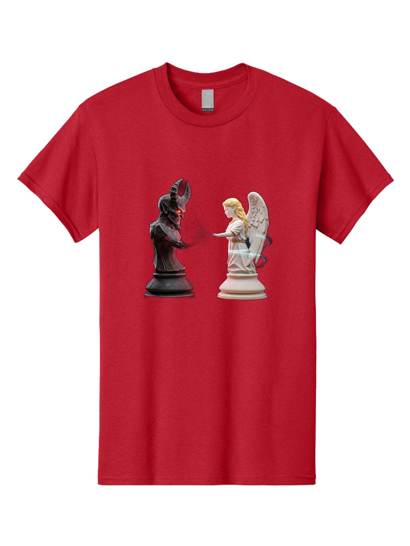 Angel-Vs-Demon-Chess Men'S Graphic Tee, 100% Cotton, Comfortable Casual Summer Wear, Machine Washable, Vintage Camera, Old Camera, Antique Camera, Black Camera, Classic Photography, Photography Equipment, Nostalgic Device, Film Camera, Bah425 8