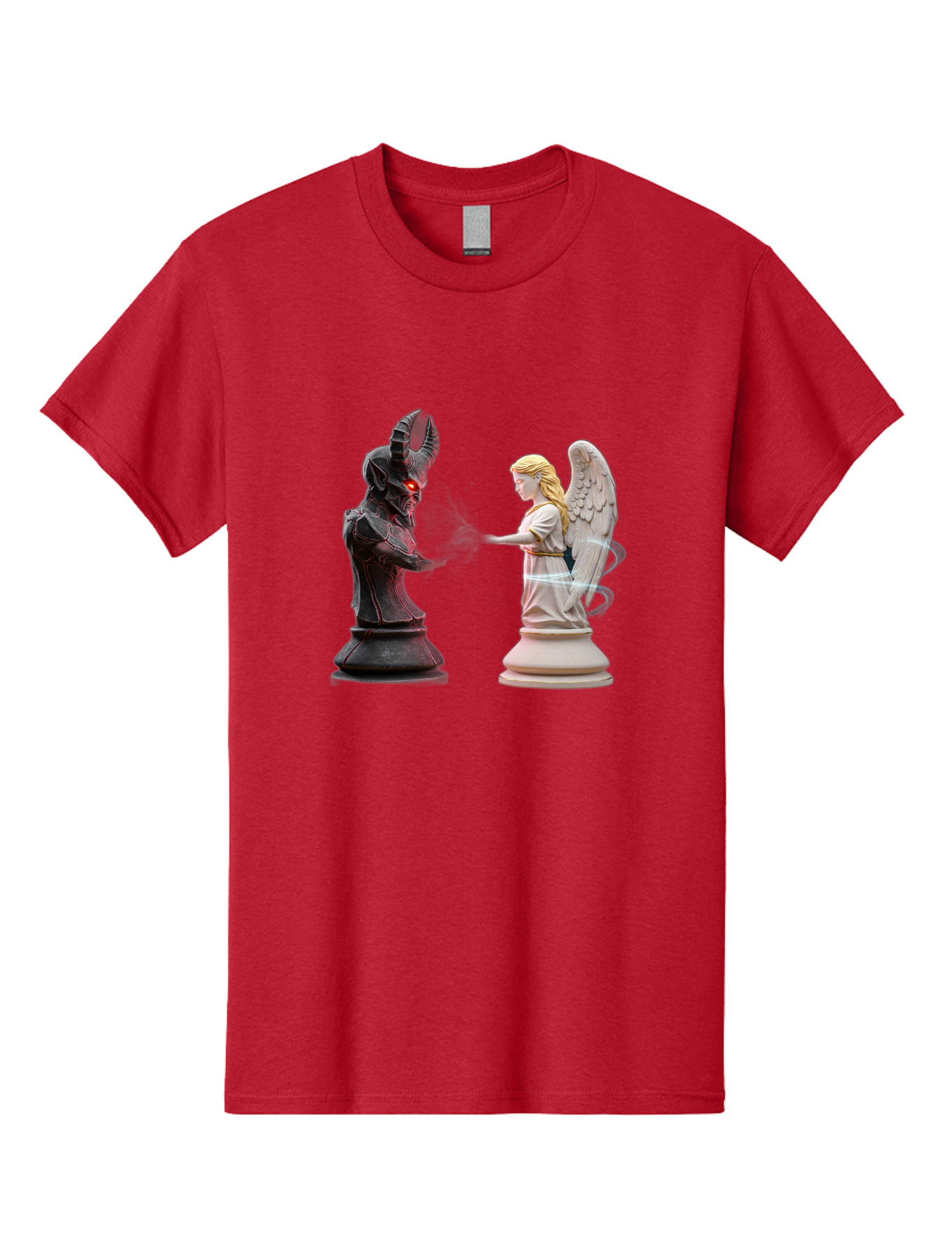 Angel-Vs-Demon-Chess Men'S Graphic Tee, 100% Cotton, Comfortable Casual Summer Wear, Machine Washable, Vintage Camera, Old Camera, Antique Camera, Black Camera, Classic Photography, Photography Equipment, Nostalgic Device, Film Camera, Bah425 6