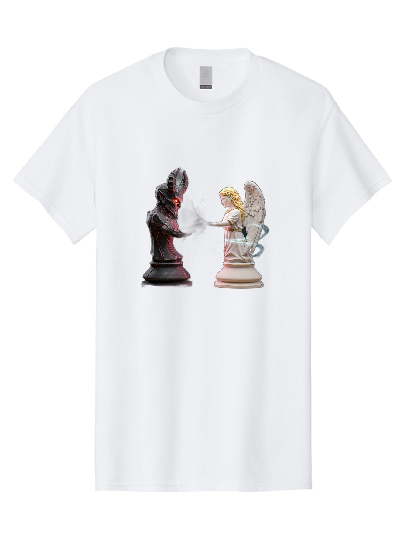 Angel-Vs-Demon-Chess Men'S Graphic Tee, 100% Cotton, Comfortable Casual Summer Wear, Machine Washable, Vintage Camera, Old Camera, Antique Camera, Black Camera, Classic Photography, Photography Equipment, Nostalgic Device, Film Camera, Bah425 15