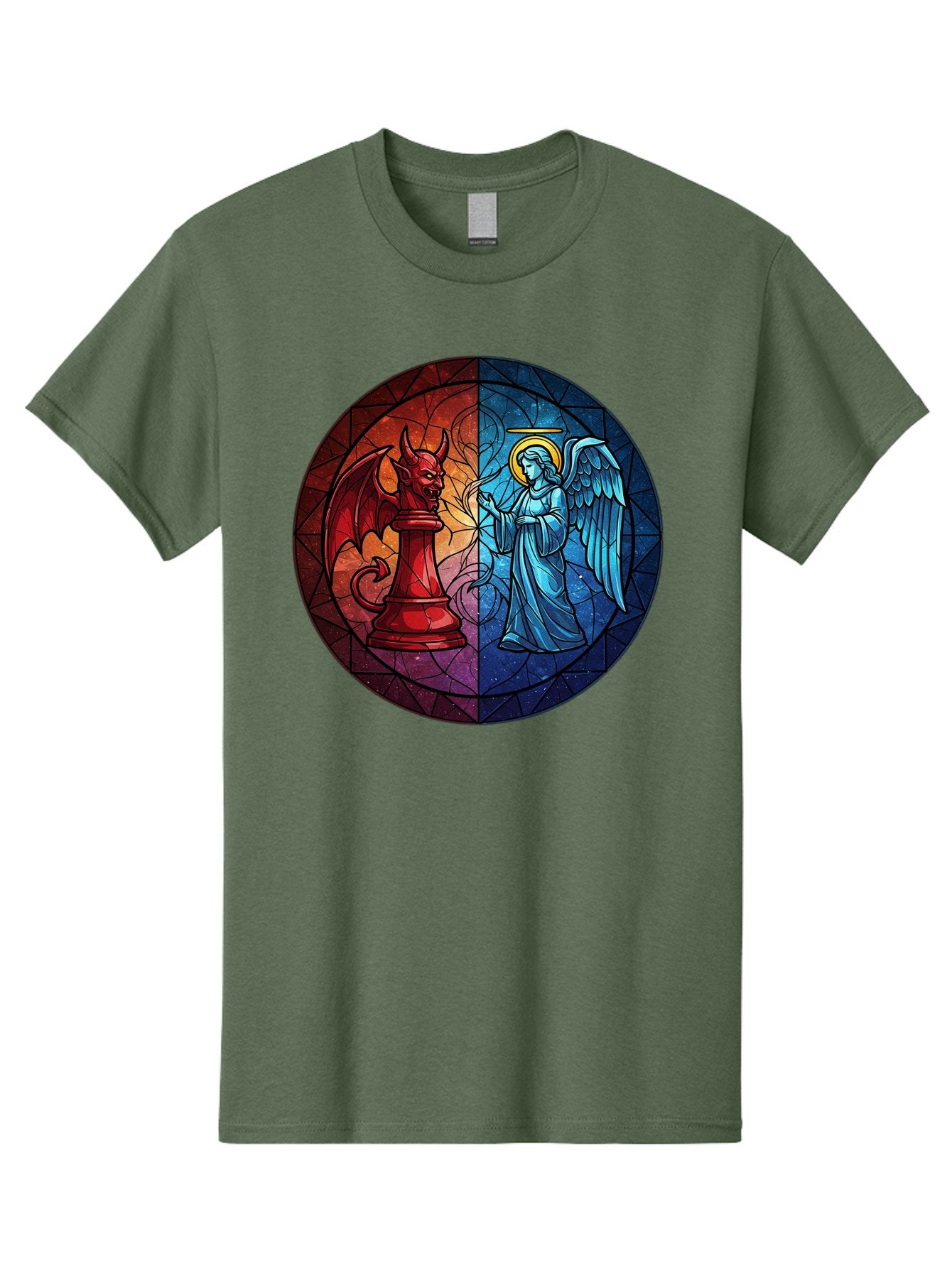 Angel-Vs-Devil-Chess-Piece Men'S Graphic Tee, 100% Cotton, Comfortable Casual Summer Wear, Machine Washable, Vintage Camera, Old Camera, Antique Camera, Black Camera, Classic Photography, Photography Equipment, Nostalgic Device, Film Camera, Bah428 7