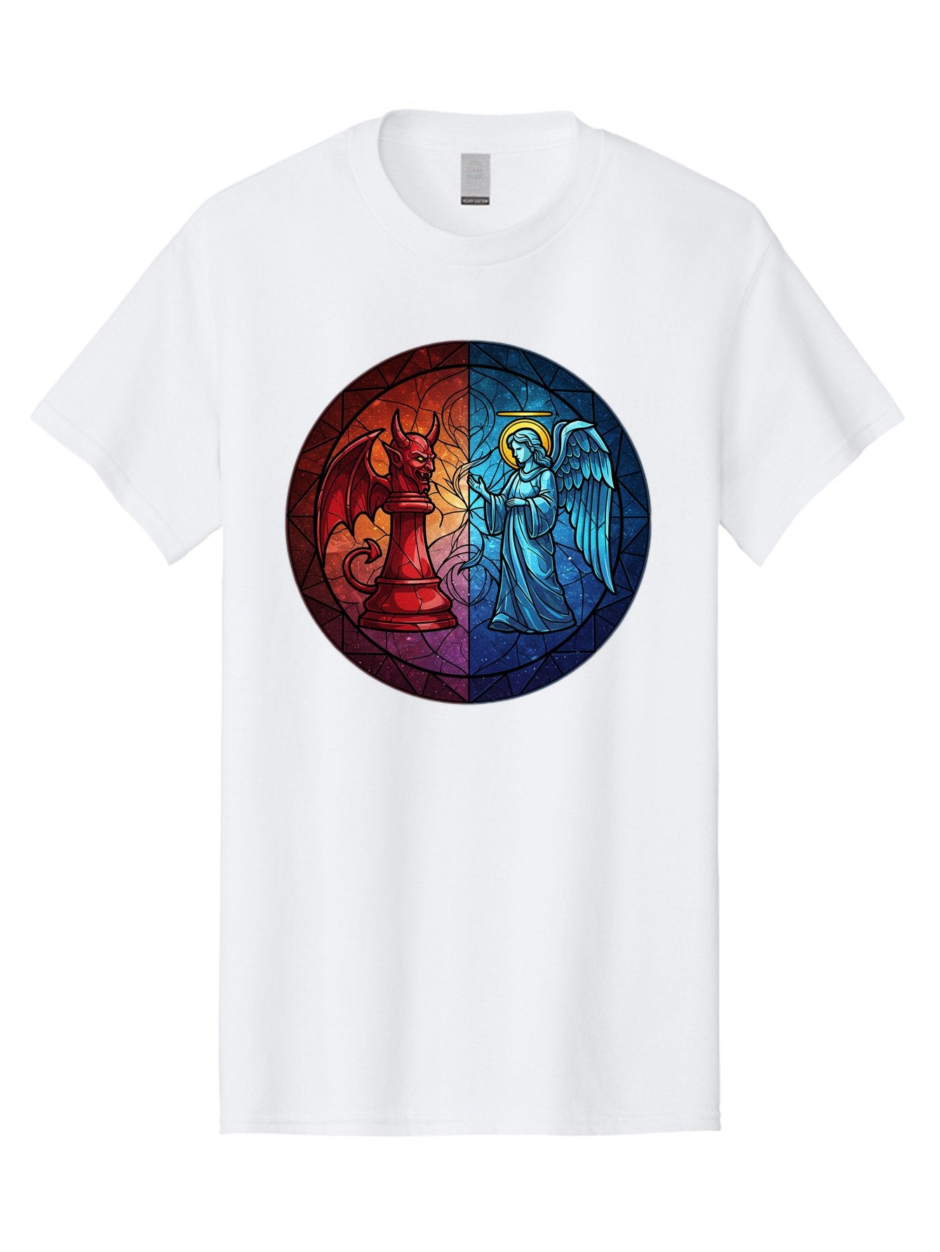 Angel-Vs-Devil-Chess-Piece Men'S Graphic Tee, 100% Cotton, Comfortable Casual Summer Wear, Machine Washable, Vintage Camera, Old Camera, Antique Camera, Black Camera, Classic Photography, Photography Equipment, Nostalgic Device, Film Camera, Bah428 9