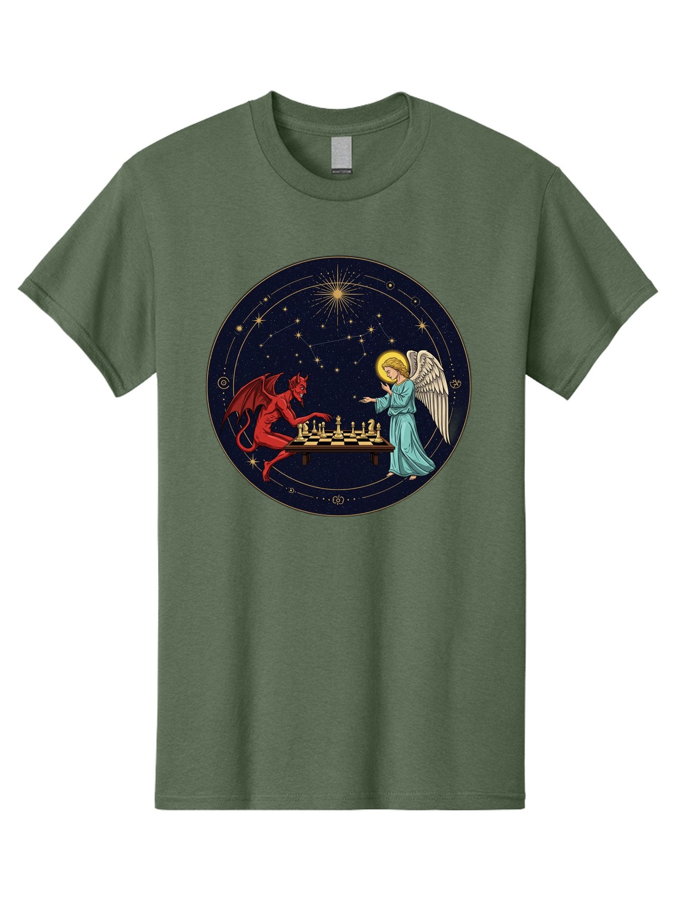 Angel-Vs-Devil-Chess Men'S Graphic Tee, 100% Cotton, Comfortable Casual Summer Wear, Machine Washable, Vintage Camera, Old Camera, Antique Camera, Black Camera, Classic Photography, Photography Equipment, Nostalgic Device, Film Camera, Bah429 15