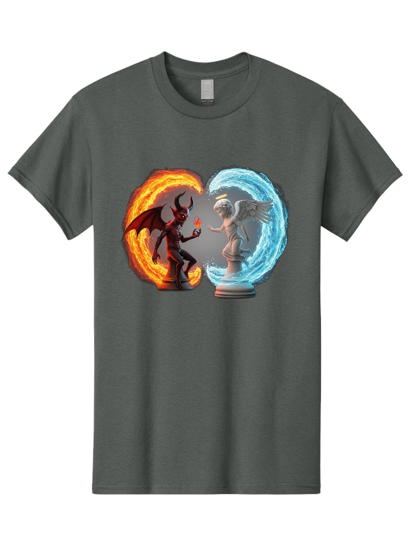 Angel-Vs-Devil Men'S Graphic Tee, 100% Cotton, Comfortable Casual Summer Wear, Machine Washable, Vintage Camera, Old Camera, Antique Camera, Black Camera, Classic Photography, Photography Equipment, Nostalgic Device, Film Camera, Camera Art Bah430 13