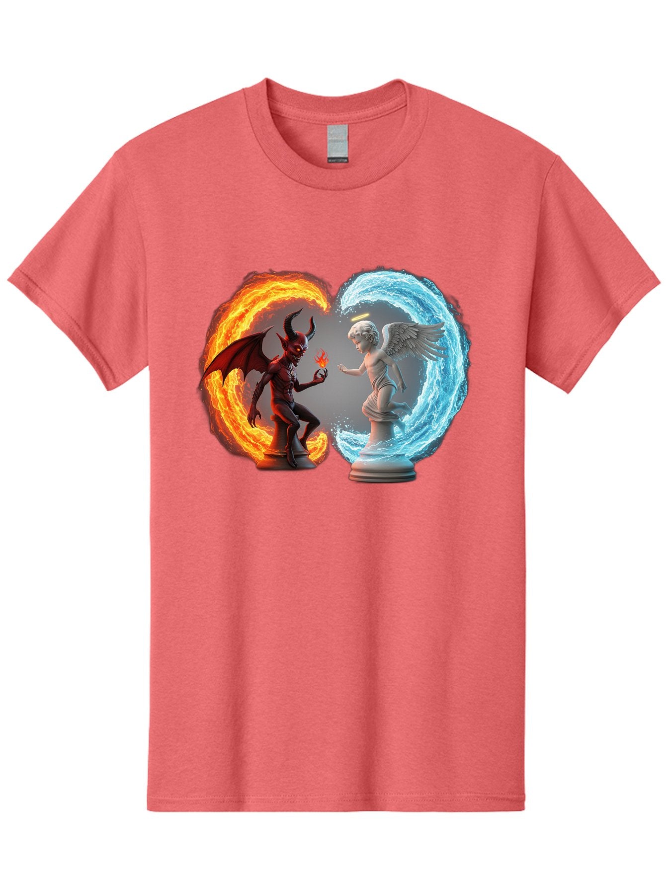 Angel-Vs-Devil Men'S Graphic Tee, 100% Cotton, Comfortable Casual Summer Wear, Machine Washable, Vintage Camera, Old Camera, Antique Camera, Black Camera, Classic Photography, Photography Equipment, Nostalgic Device, Film Camera, Camera Art Bah430 3