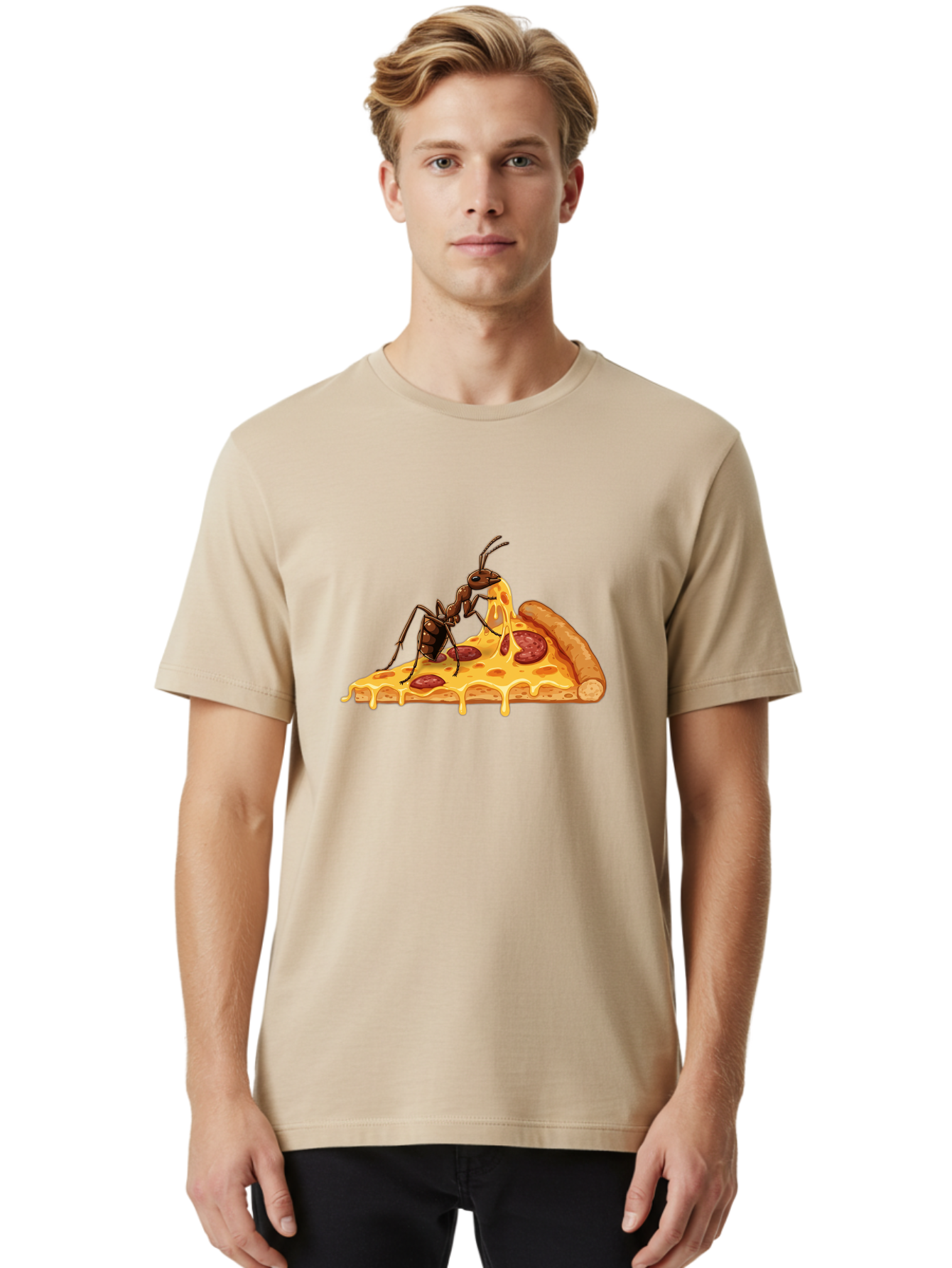 Ant-Eating-Pizza Men'S Graphic Tee, 100% Cotton, Comfortable Casual Summer Wear, Machine Washable, Vintage Camera, Old Camera, Antique Camera, Black Camera, Classic Photography, Photography Equipment, Nostalgic Device, Film Camera, Camera Art Bah444 24