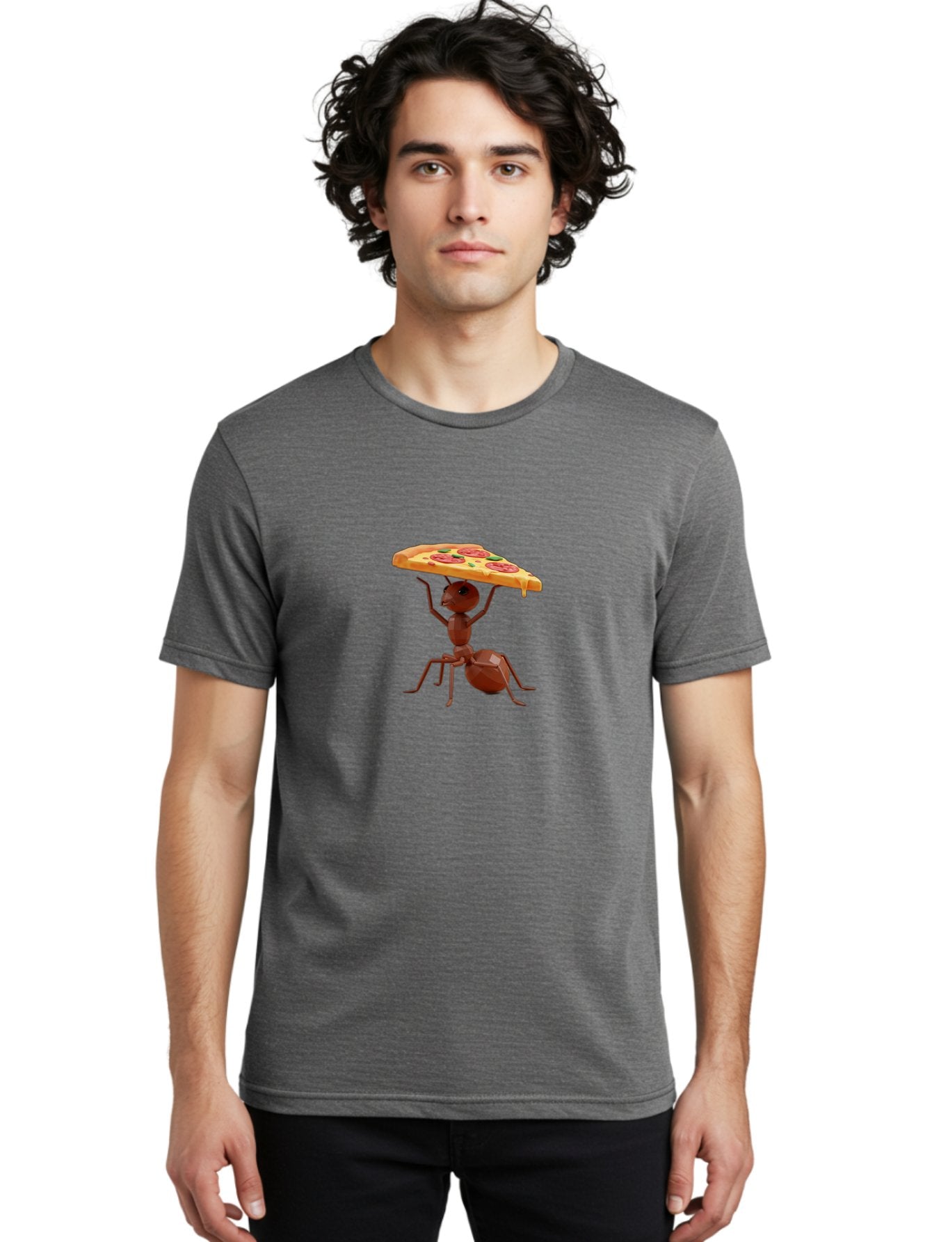 Ant-Holding-Pizza-Slice Men'S Graphic Tee, 100% Cotton, Comfortable Casual Summer Wear, Machine Washable, Vintage Camera, Old Camera, Antique Camera, Black Camera, Classic Photography, Photography Equipment, Nostalgic Device, Film Camera, Bah445 24