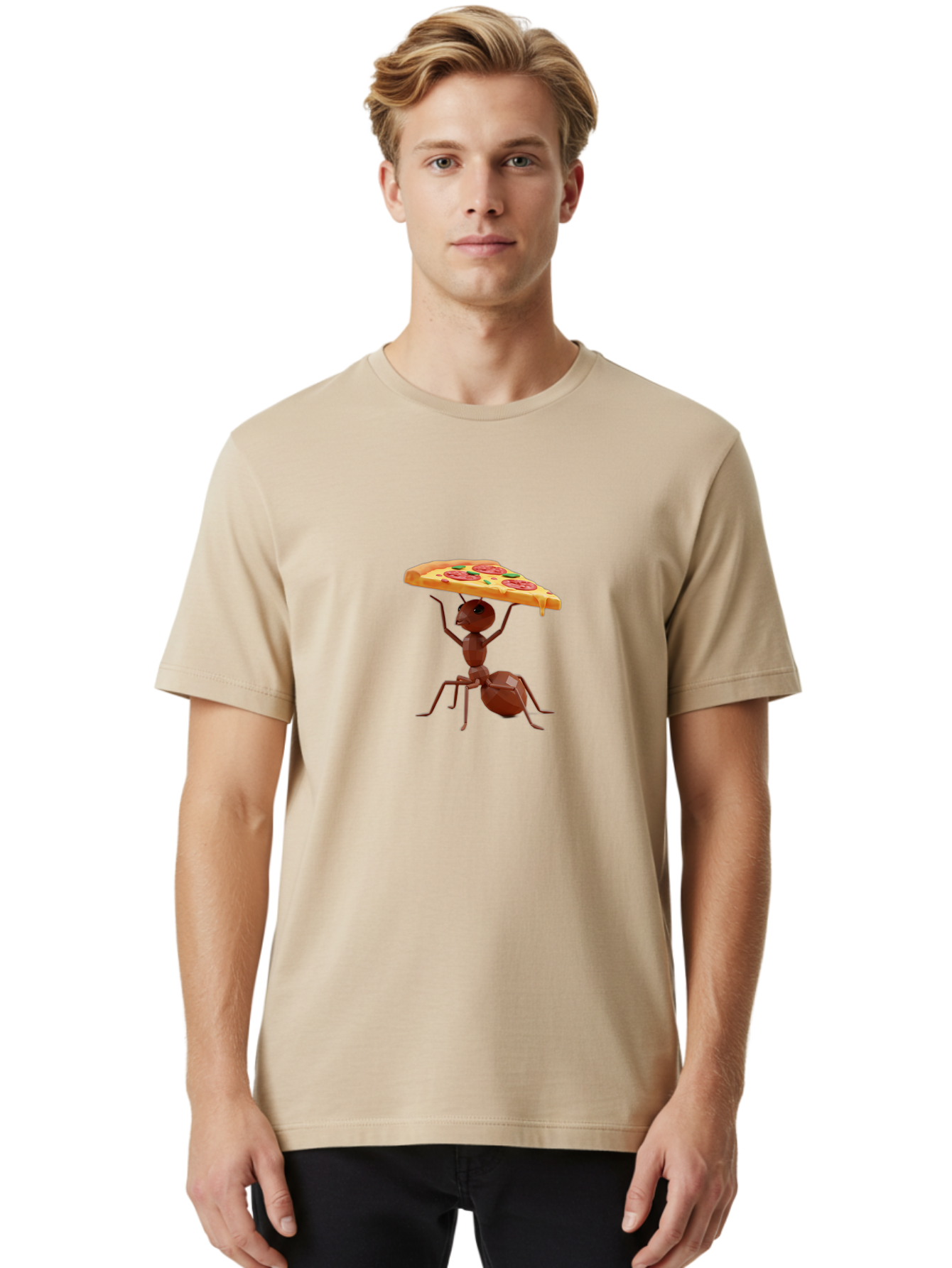 Ant-Holding-Pizza-Slice Men'S Graphic Tee, 100% Cotton, Comfortable Casual Summer Wear, Machine Washable, Vintage Camera, Old Camera, Antique Camera, Black Camera, Classic Photography, Photography Equipment, Nostalgic Device, Film Camera, Bah445 30