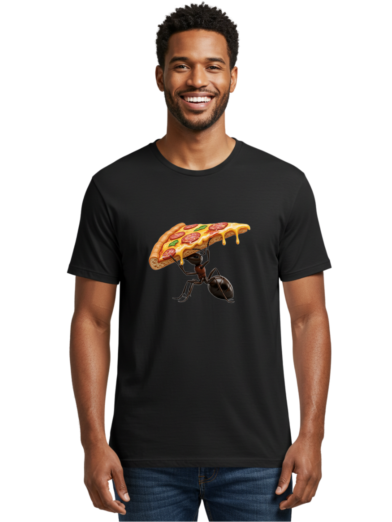 Ant-Holding-Pizza Men'S Graphic Tee, 100% Cotton, Comfortable Casual Summer Wear, Machine Washable, Vintage Camera, Old Camera, Antique Camera, Black Camera, Classic Photography, Photography Equipment, Nostalgic Device, Film Camera, Camera Art Bah446 23