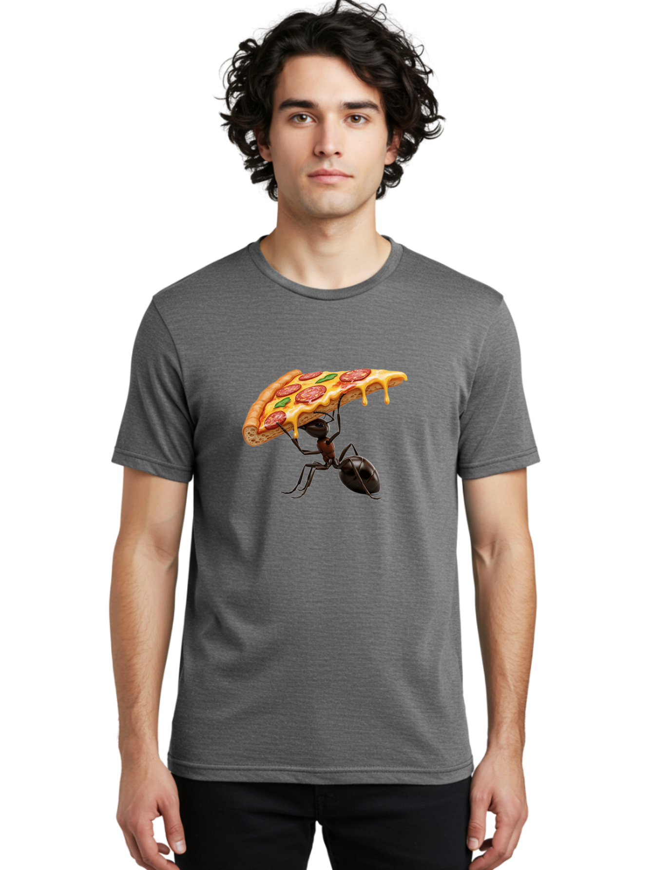 Ant-Holding-Pizza Men'S Graphic Tee, 100% Cotton, Comfortable Casual Summer Wear, Machine Washable, Vintage Camera, Old Camera, Antique Camera, Black Camera, Classic Photography, Photography Equipment, Nostalgic Device, Film Camera, Camera Art Bah446 28