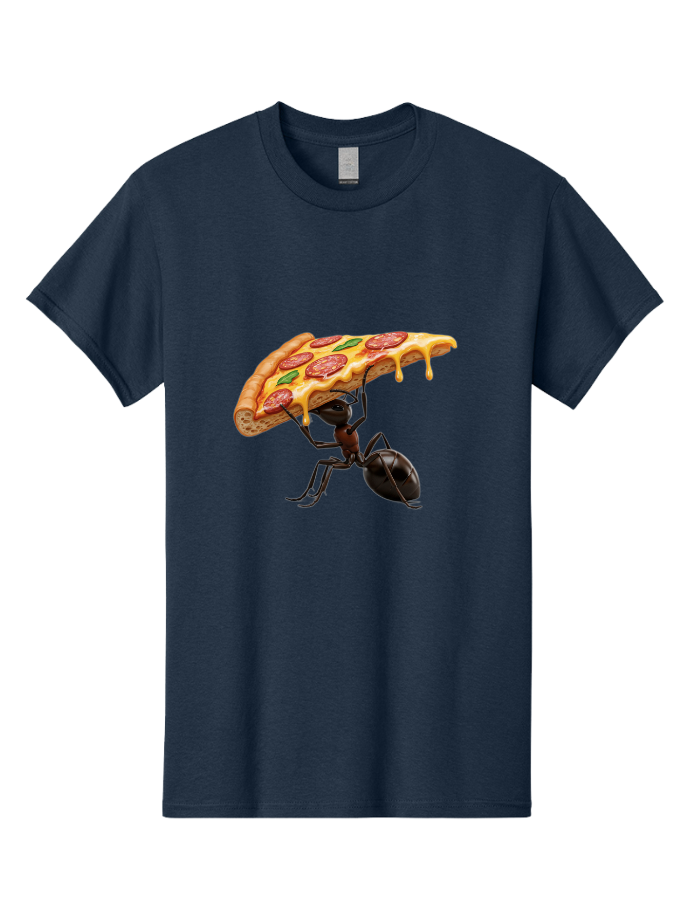 Ant-Holding-Pizza Men'S Graphic Tee, 100% Cotton, Comfortable Casual Summer Wear, Machine Washable, Vintage Camera, Old Camera, Antique Camera, Black Camera, Classic Photography, Photography Equipment, Nostalgic Device, Film Camera, Camera Art Bah446
