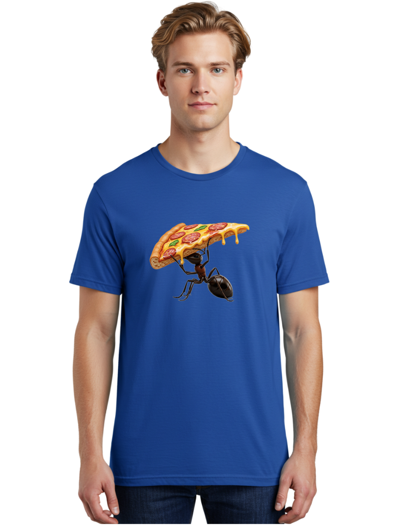 Ant-Holding-Pizza Men'S Graphic Tee, 100% Cotton, Comfortable Casual Summer Wear, Machine Washable, Vintage Camera, Old Camera, Antique Camera, Black Camera, Classic Photography, Photography Equipment, Nostalgic Device, Film Camera, Camera Art Bah446 24