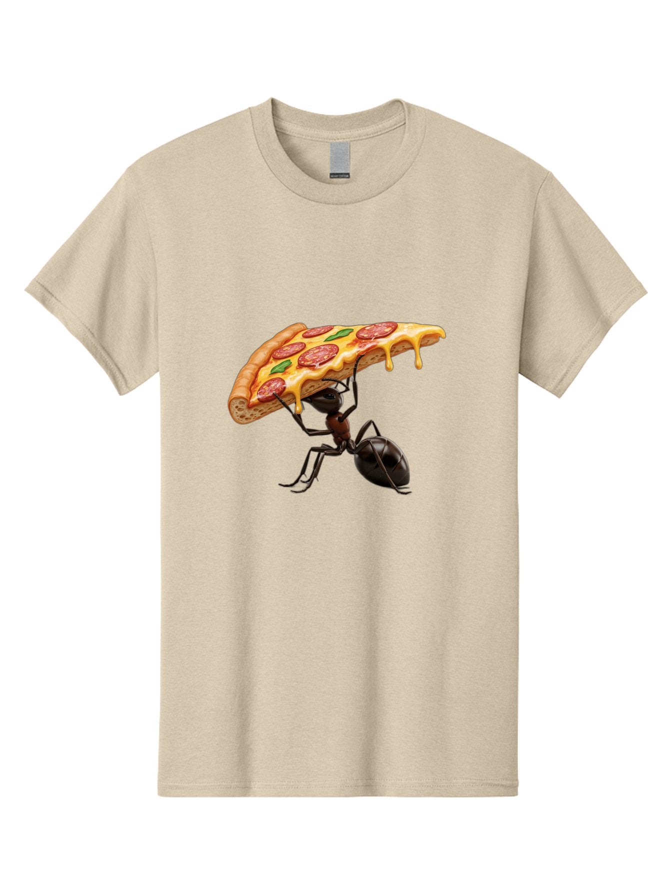 Ant-Holding-Pizza Men'S Graphic Tee, 100% Cotton, Comfortable Casual Summer Wear, Machine Washable, Vintage Camera, Old Camera, Antique Camera, Black Camera, Classic Photography, Photography Equipment, Nostalgic Device, Film Camera, Camera Art Bah446