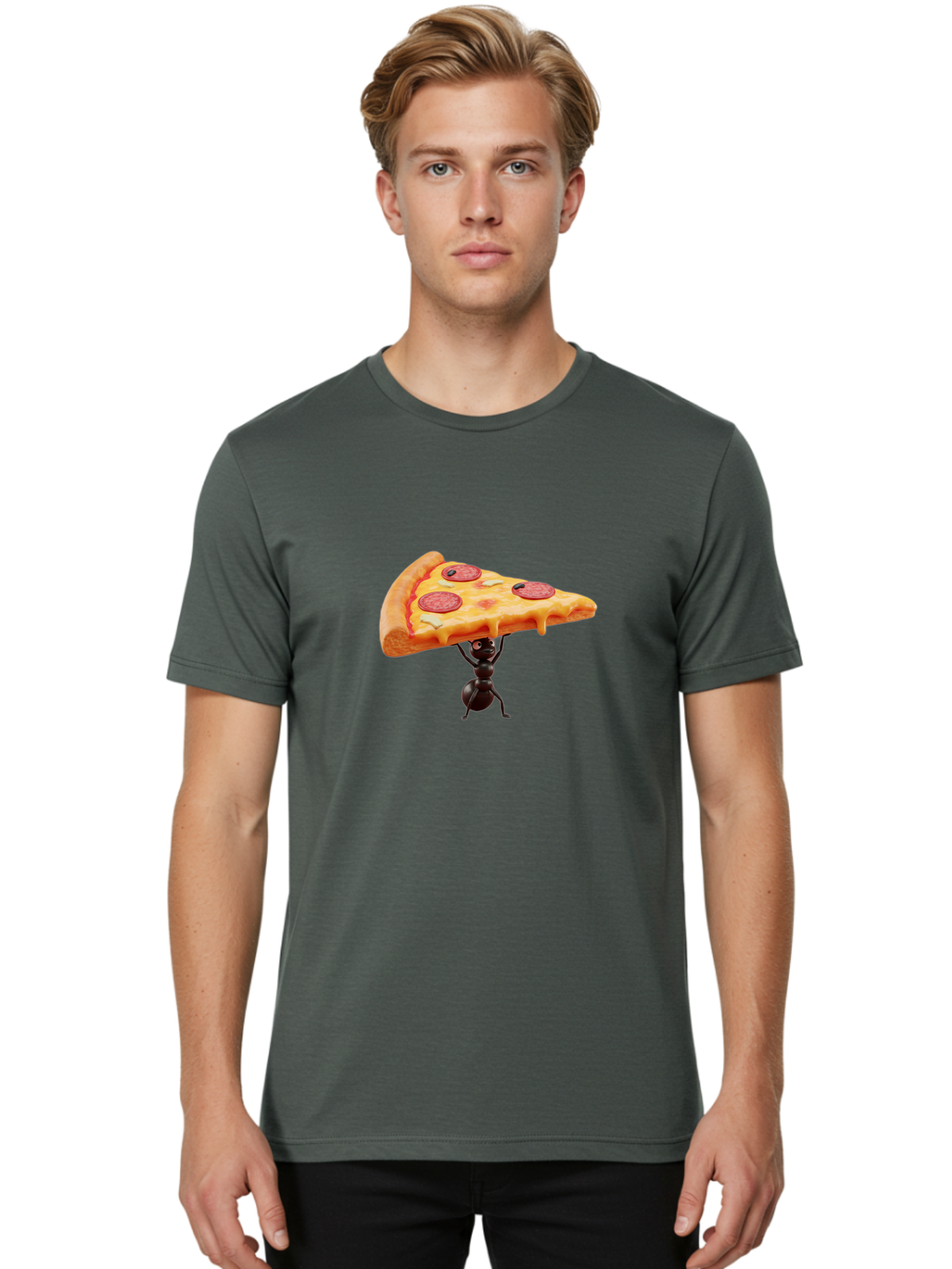 Ant-Lifting-Pizza-Slice Men'S Graphic Tee, 100% Cotton, Comfortable Casual Summer Wear, Machine Washable, Vintage Camera, Old Camera, Antique Camera, Black Camera, Classic Photography, Photography Equipment, Nostalgic Device, Film Camera, Bah447 28