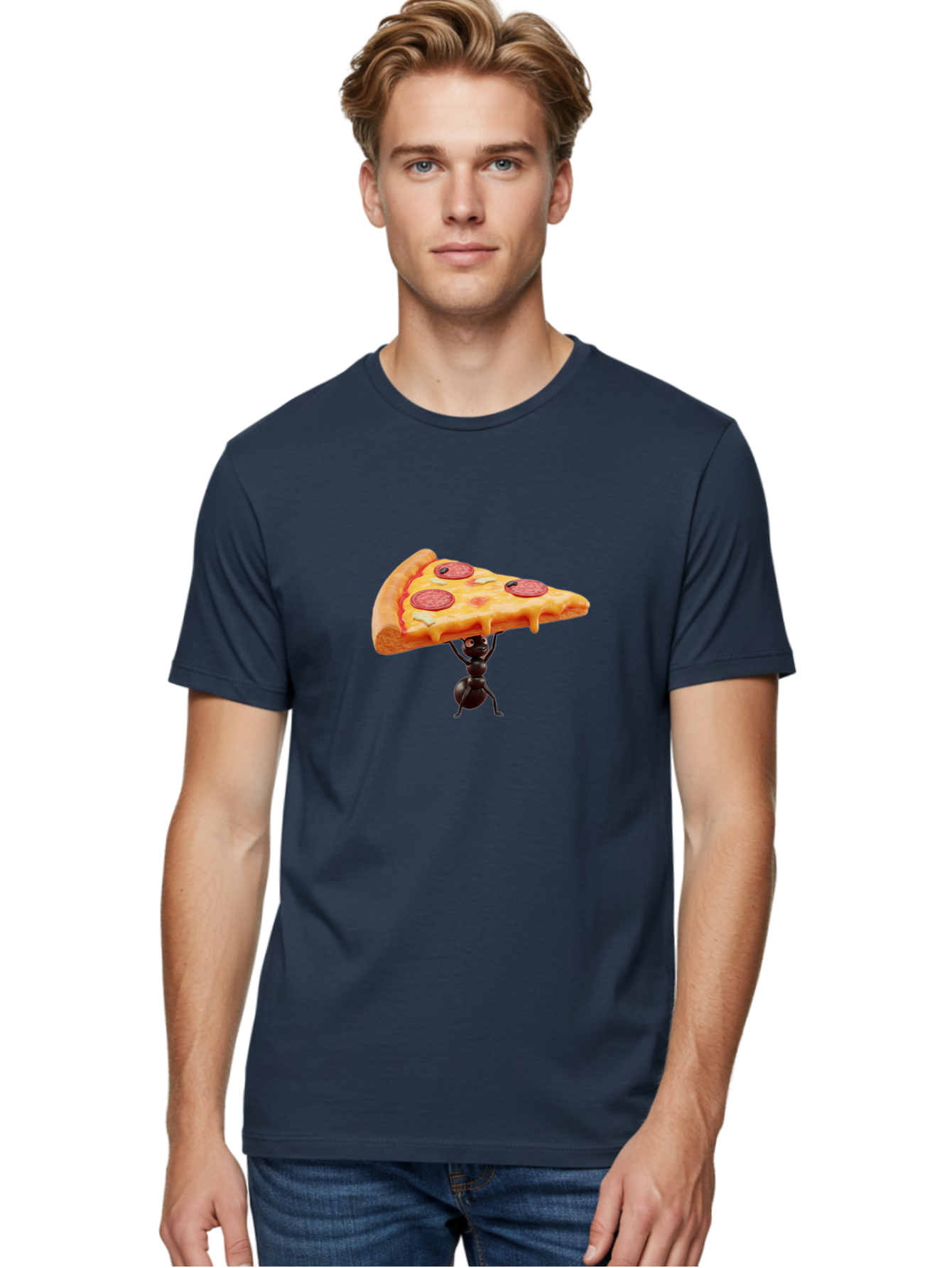Ant-Lifting-Pizza-Slice Men'S Graphic Tee, 100% Cotton, Comfortable Casual Summer Wear, Machine Washable, Vintage Camera, Old Camera, Antique Camera, Black Camera, Classic Photography, Photography Equipment, Nostalgic Device, Film Camera, Bah447 23