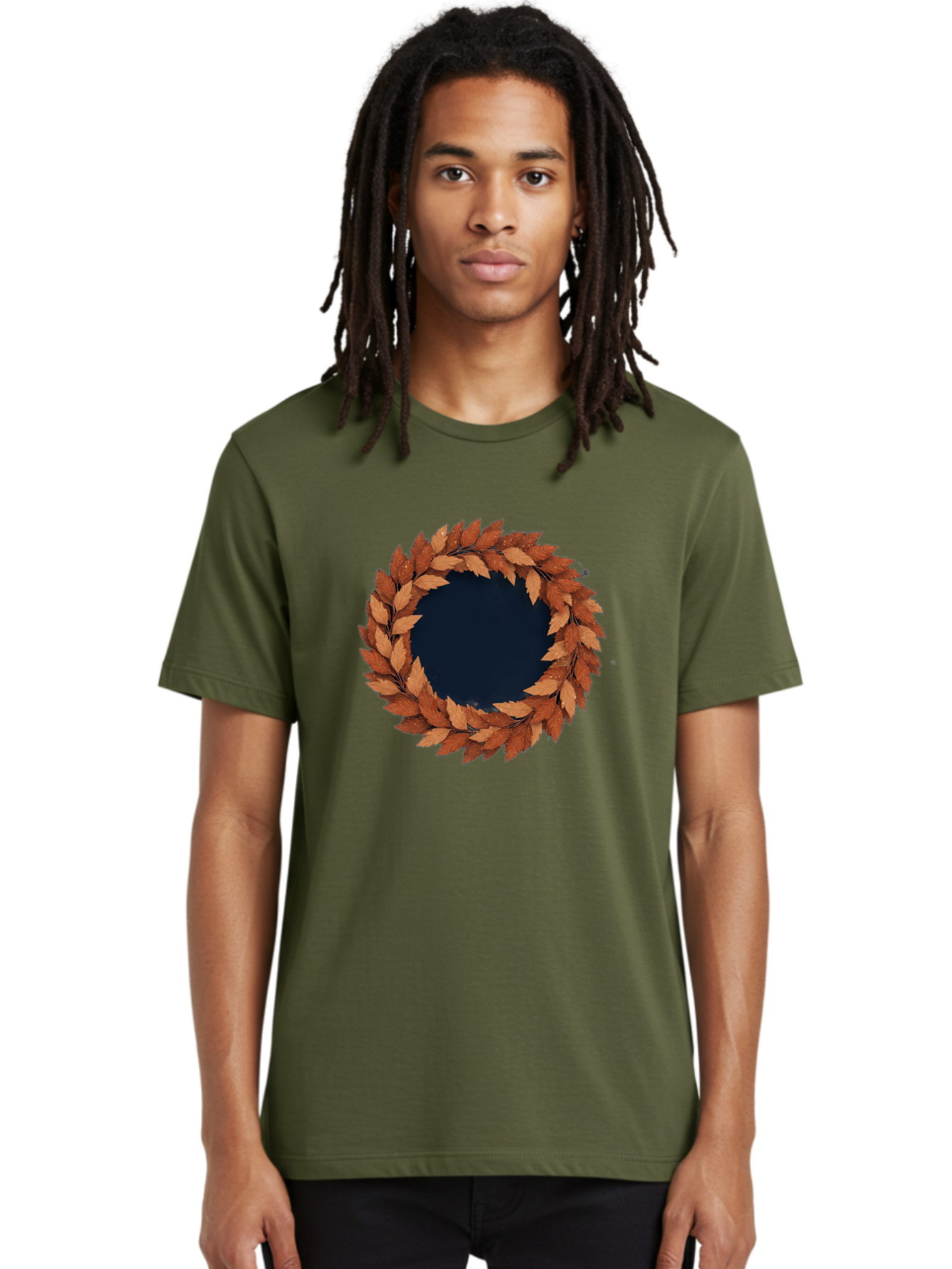 Autumn-Leaves-Wreath Men'S Graphic Tee, 100% Cotton, Comfortable Casual Summer Wear, Machine Washable, Vintage Camera, Old Camera, Antique Camera, Black Camera, Classic Photography, Photography Equipment, Nostalgic Device, Film Camera, Bah505 17