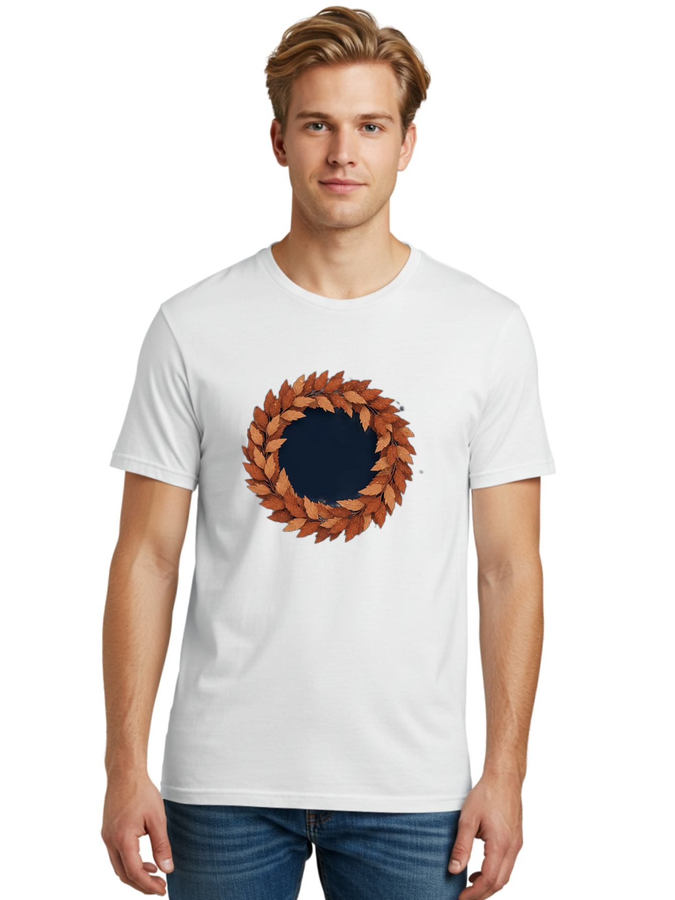 Autumn-Leaves-Wreath Men'S Graphic Tee, 100% Cotton, Comfortable Casual Summer Wear, Machine Washable, Vintage Camera, Old Camera, Antique Camera, Black Camera, Classic Photography, Photography Equipment, Nostalgic Device, Film Camera, Bah505 28