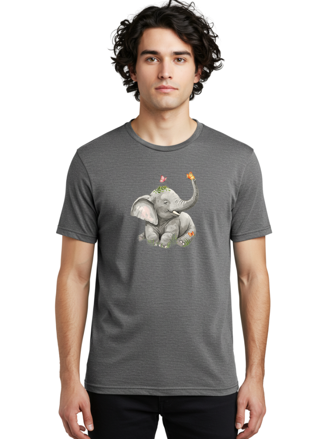 Baby-Elephant-With-Butterflies Men'S Graphic Tee, 100% Cotton, Comfortable Casual Summer Wear, Machine Washable, Vintage Camera, Old Camera, Antique Camera, Black Camera, Classic Photography, Photography Equipment, Nostalgic Device, Bah548 20
