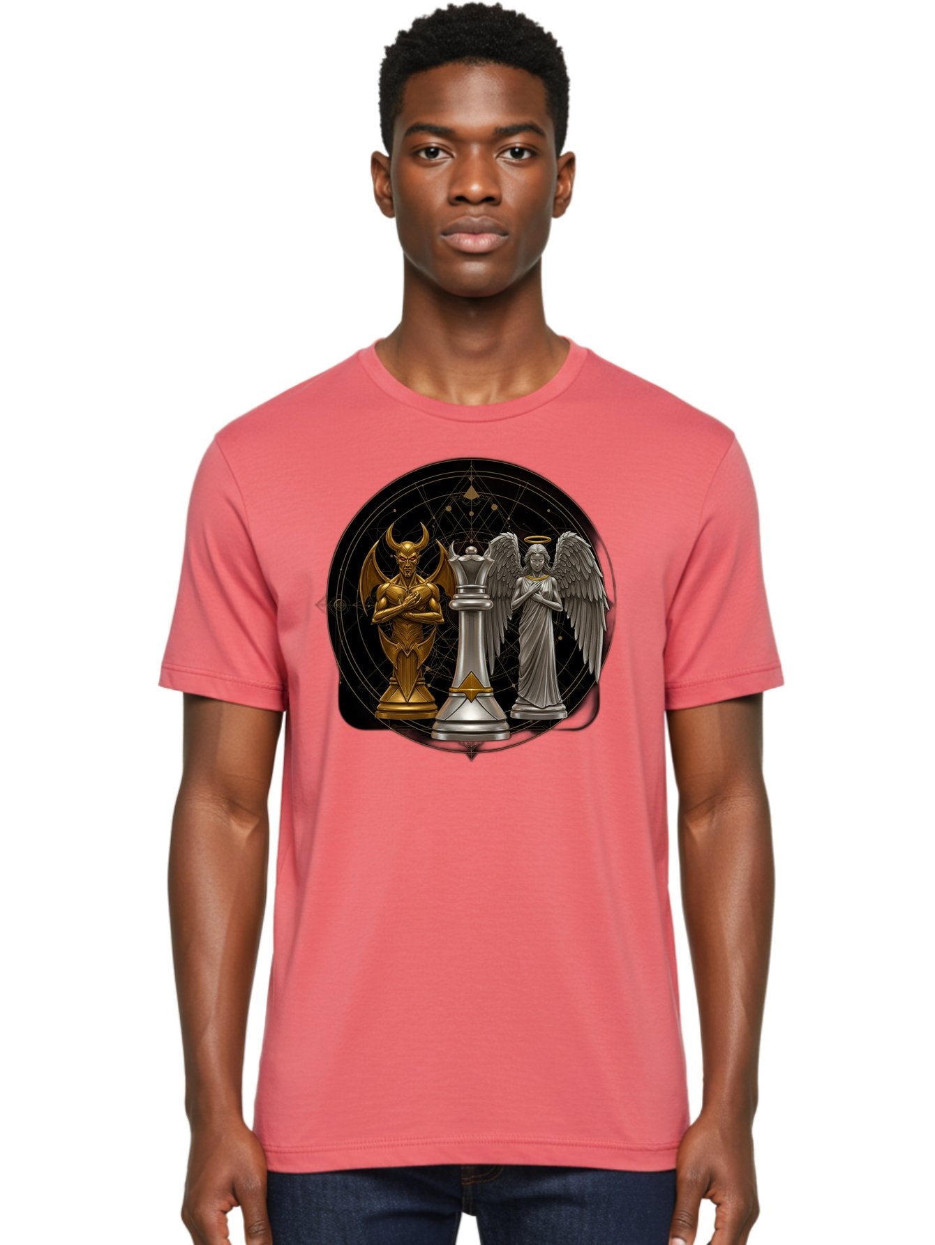 Baphomet-Angel-Queen Men'S Graphic Tee, 100% Cotton, Comfortable Casual Summer Wear, Machine Washable, Vintage Camera, Old Camera, Antique Camera, Black Camera, Classic Photography, Photography Equipment, Nostalgic Device, Film Camera, Bah550 27