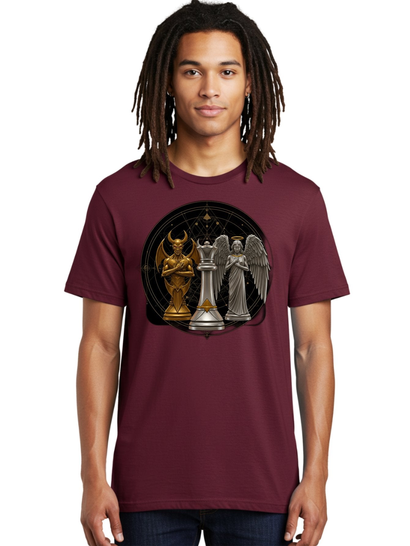 Baphomet-Angel-Queen Men'S Graphic Tee, 100% Cotton, Comfortable Casual Summer Wear, Machine Washable, Vintage Camera, Old Camera, Antique Camera, Black Camera, Classic Photography, Photography Equipment, Nostalgic Device, Film Camera, Bah550 29