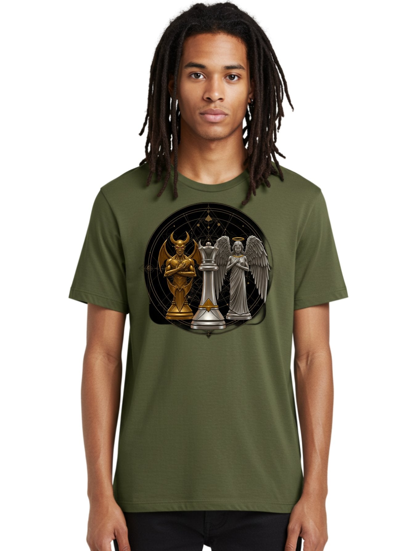 Baphomet-Angel-Queen Men'S Graphic Tee, 100% Cotton, Comfortable Casual Summer Wear, Machine Washable, Vintage Camera, Old Camera, Antique Camera, Black Camera, Classic Photography, Photography Equipment, Nostalgic Device, Film Camera, Bah550 18