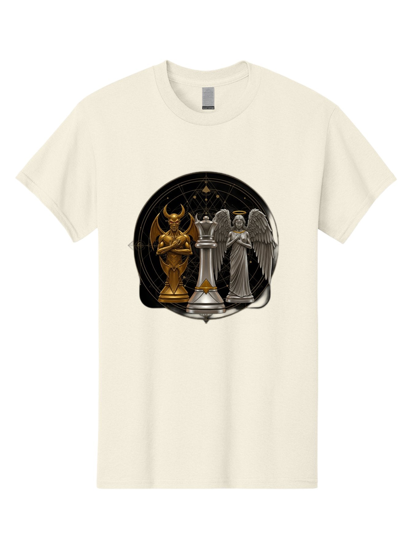 Baphomet-Angel-Queen Men'S Graphic Tee, 100% Cotton, Comfortable Casual Summer Wear, Machine Washable, Vintage Camera, Old Camera, Antique Camera, Black Camera, Classic Photography, Photography Equipment, Nostalgic Device, Film Camera, Bah550 8