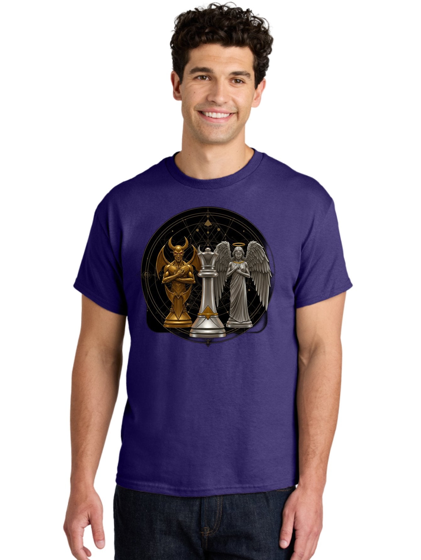 Baphomet-Angel-Queen Men'S Graphic Tee, 100% Cotton, Comfortable Casual Summer Wear, Machine Washable, Vintage Camera, Old Camera, Antique Camera, Black Camera, Classic Photography, Photography Equipment, Nostalgic Device, Film Camera, Bah550 16