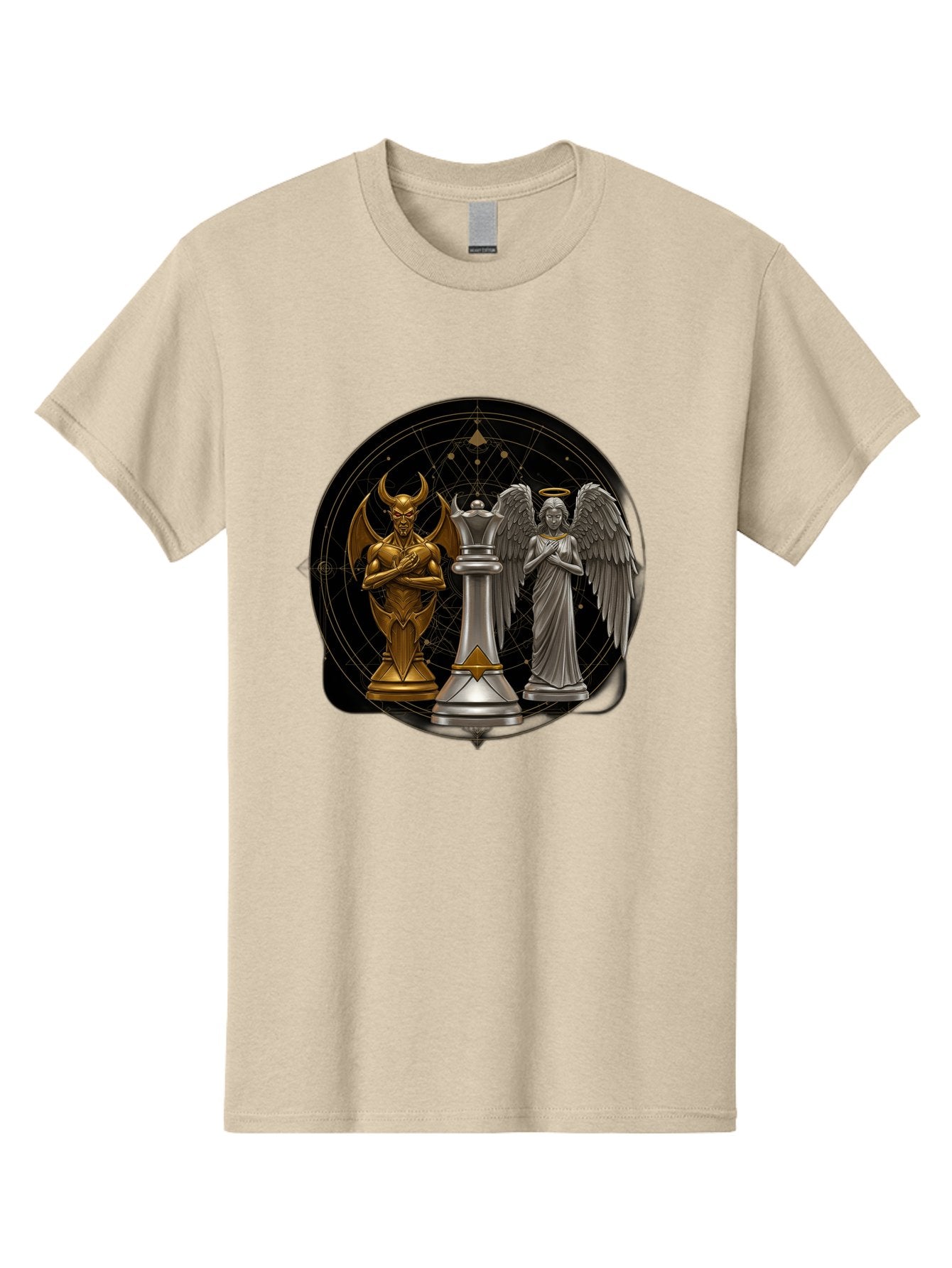 Baphomet-Angel-Queen Men'S Graphic Tee, 100% Cotton, Comfortable Casual Summer Wear, Machine Washable, Vintage Camera, Old Camera, Antique Camera, Black Camera, Classic Photography, Photography Equipment, Nostalgic Device, Film Camera, Bah550 3