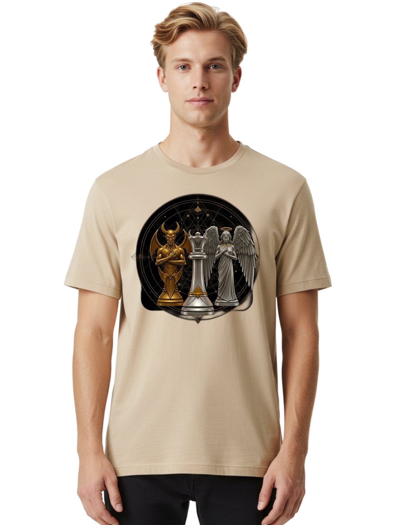 Baphomet-Angel-Queen Men'S Graphic Tee, 100% Cotton, Comfortable Casual Summer Wear, Machine Washable, Vintage Camera, Old Camera, Antique Camera, Black Camera, Classic Photography, Photography Equipment, Nostalgic Device, Film Camera, Bah550 22