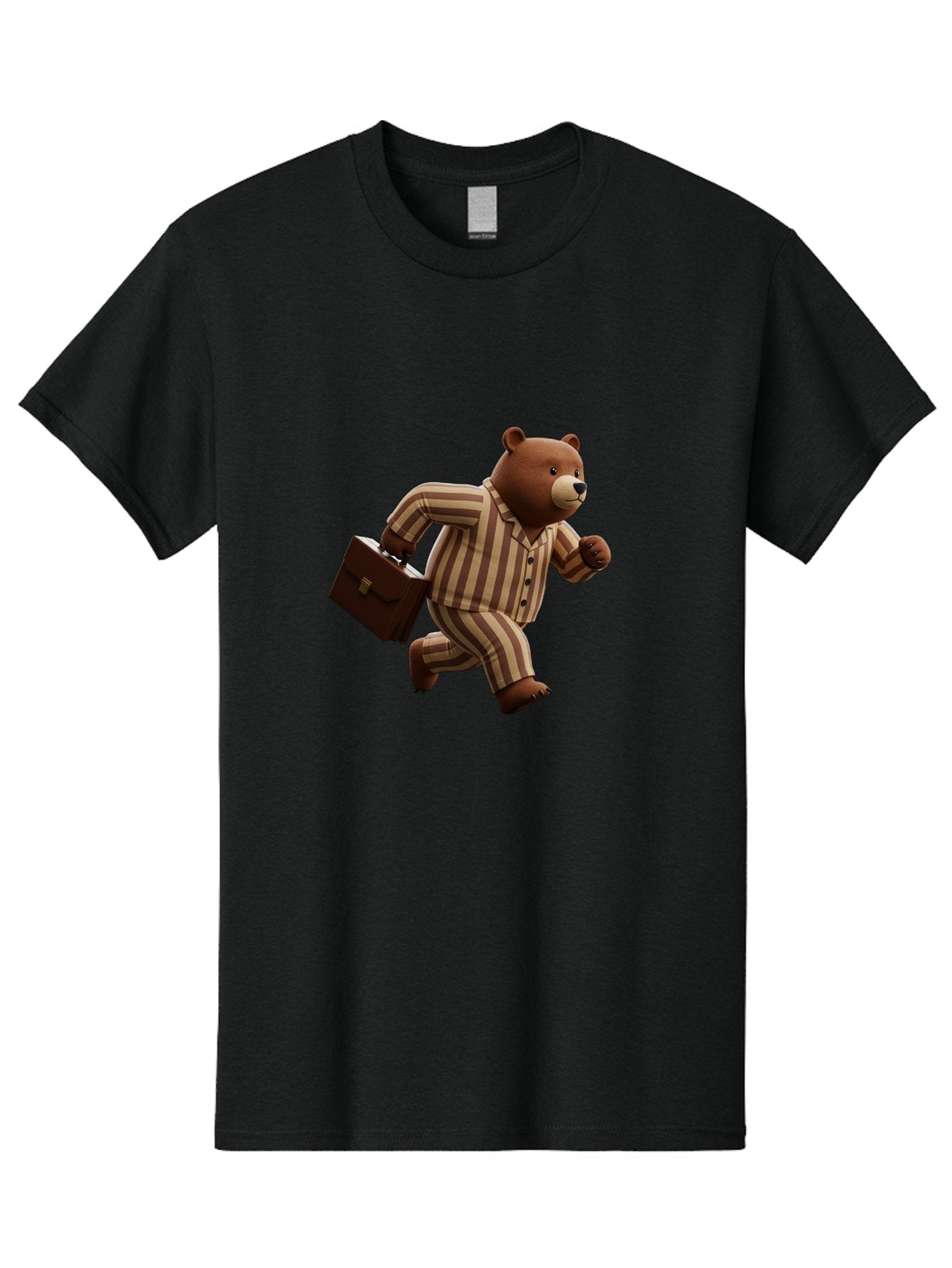 Bear-Running-With-Briefcase Men'S Graphic Tee, 100% Cotton, Comfortable Casual Summer Wear, Machine Washable, Vintage Camera, Old Camera, Antique Camera, Black Camera, Classic Photography, Photography Equipment, Nostalgic Device, Film Camera, Bah587 5