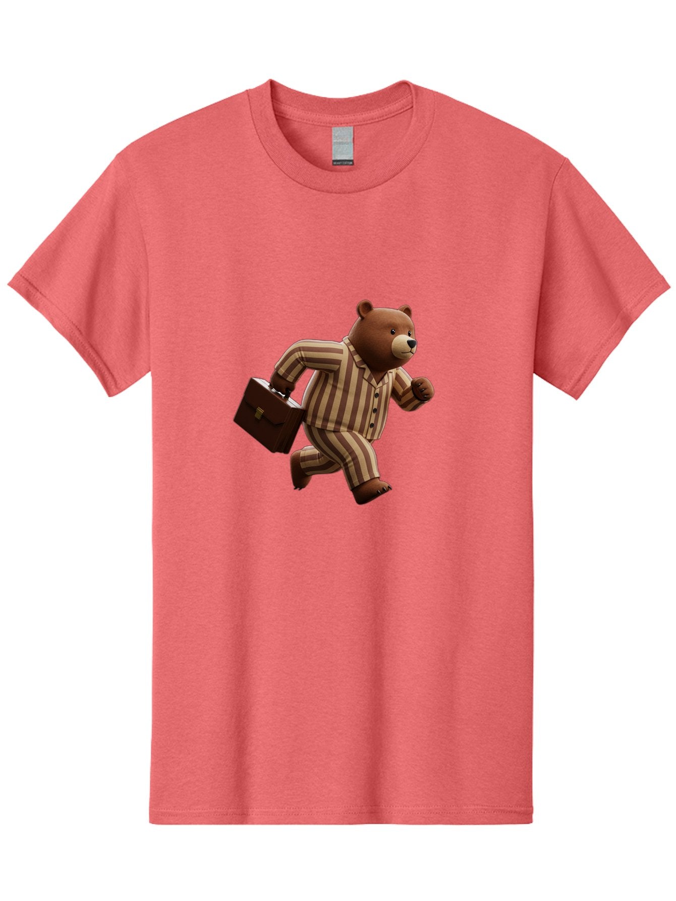 Bear-Running-With-Briefcase Men'S Graphic Tee, 100% Cotton, Comfortable Casual Summer Wear, Machine Washable, Vintage Camera, Old Camera, Antique Camera, Black Camera, Classic Photography, Photography Equipment, Nostalgic Device, Film Camera, Bah587 7