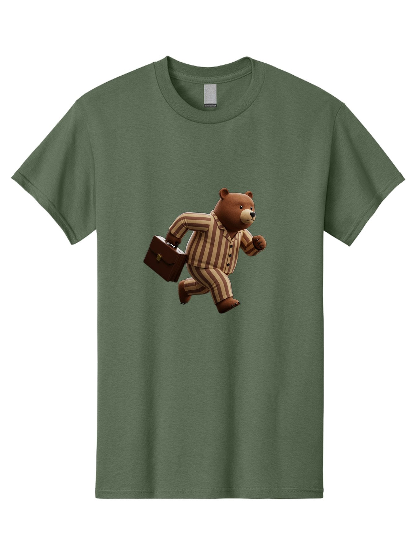 Bear-Running-With-Briefcase Men'S Graphic Tee, 100% Cotton, Comfortable Casual Summer Wear, Machine Washable, Vintage Camera, Old Camera, Antique Camera, Black Camera, Classic Photography, Photography Equipment, Nostalgic Device, Film Camera, Bah587 15