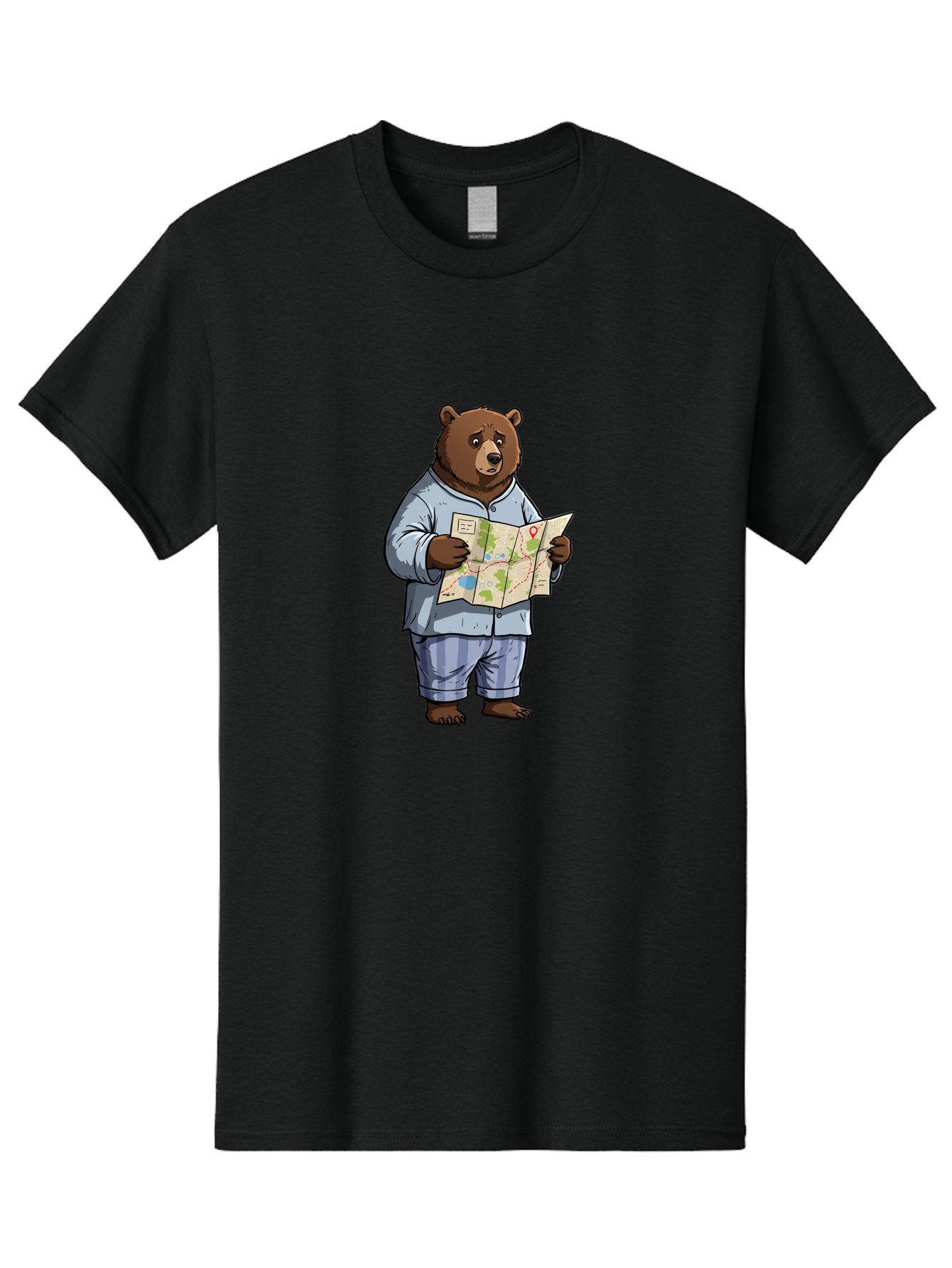 Bear-With-Map Men'S Graphic Tee, 100% Cotton, Comfortable Casual Summer Wear, Machine Washable, Vintage Camera, Old Camera, Antique Camera, Black Camera, Classic Photography, Photography Equipment, Nostalgic Device, Film Camera, Camera Art Bah590 10